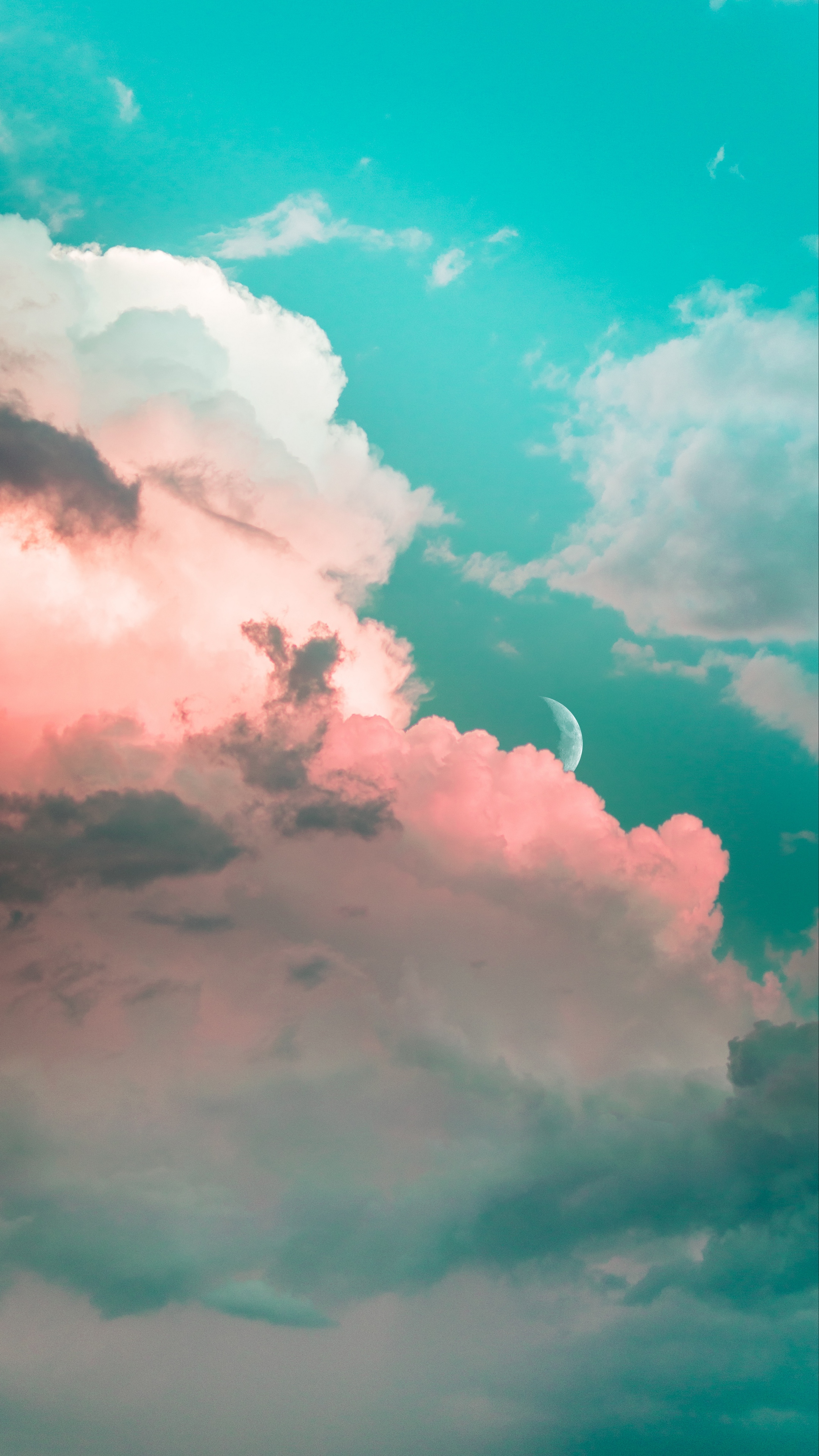 Wallpaper Clouds, Sky, Moon, Porous, Light - Pink Aesthetic Clouds Background - HD Wallpaper 