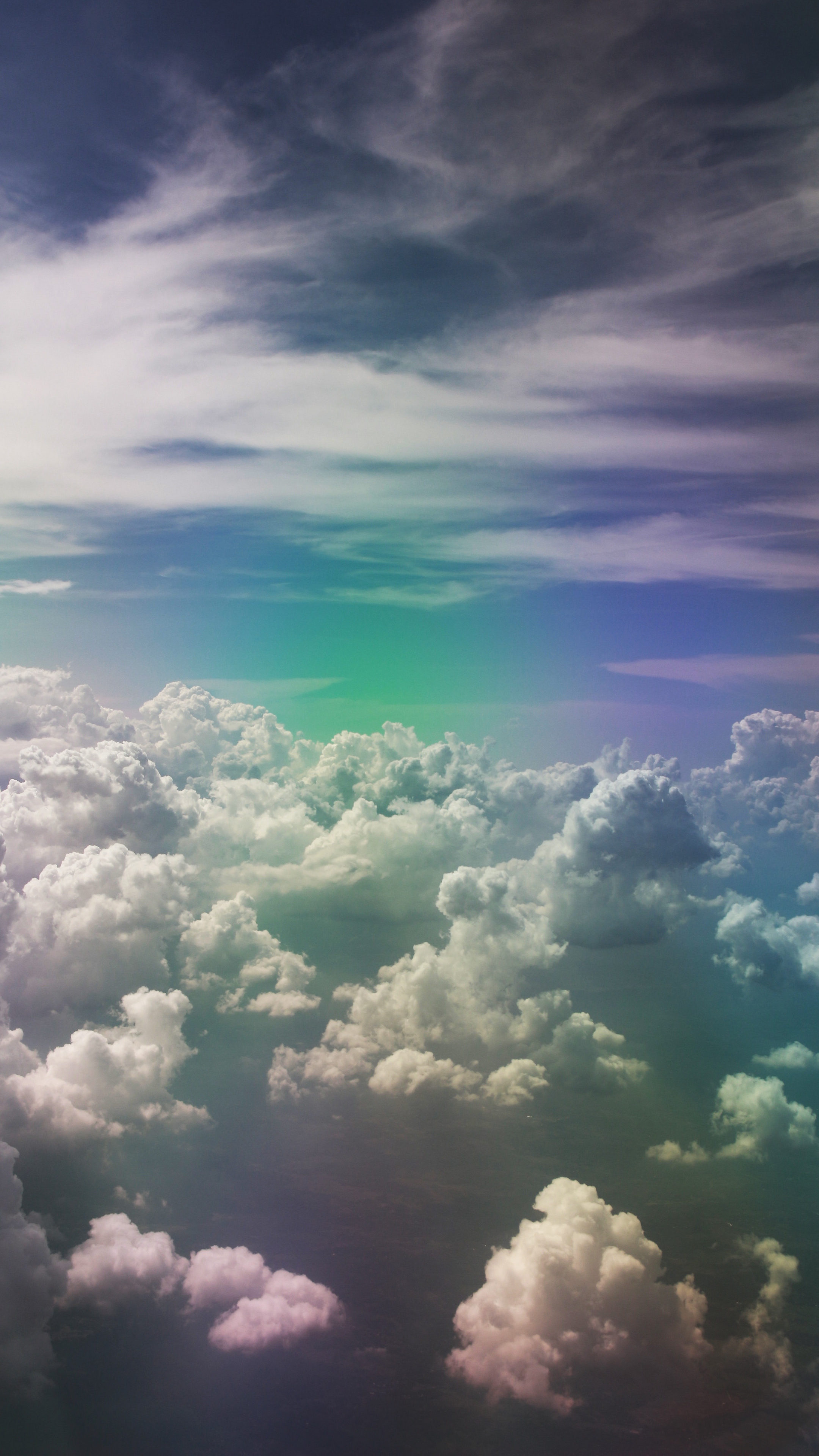 Wallpaper Clouds, Sky, Porous, Rainbow, Light - Rainbow Sky Iphone - HD Wallpaper 