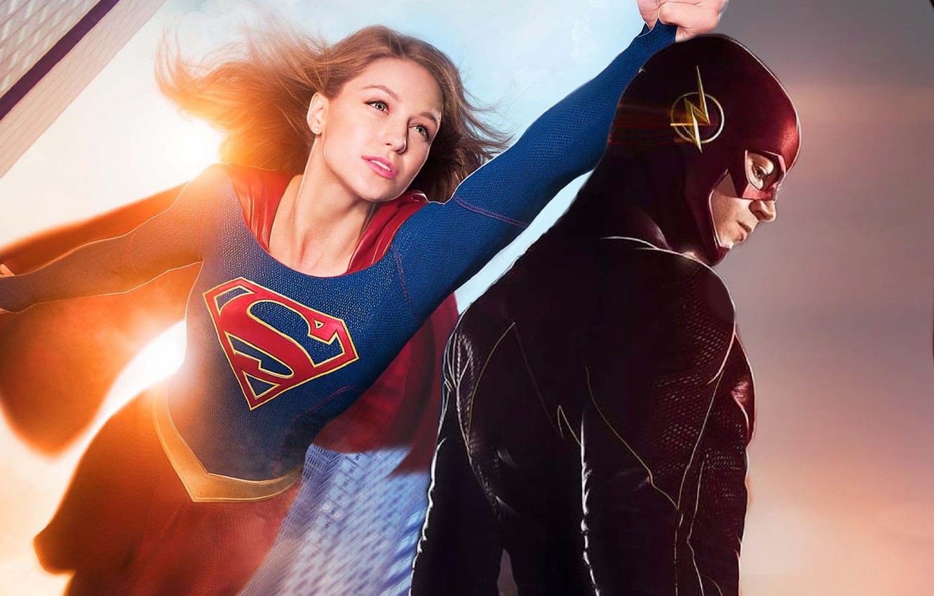 Photo Wallpaper Crossover, Supergirl, Flash, Barry - Flash And Supergirl Hd - HD Wallpaper 