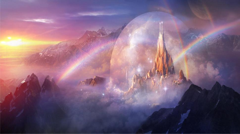 Castle In The Rainbows Wallpaper,fantasy Hd Wallpaper,1920x1080 - Castle In The Rainbows - HD Wallpaper 