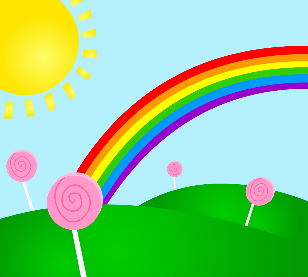Rainbow Sunshine Wallpapers - Sunshine Lollipops And Rainbows Background - HD Wallpaper 