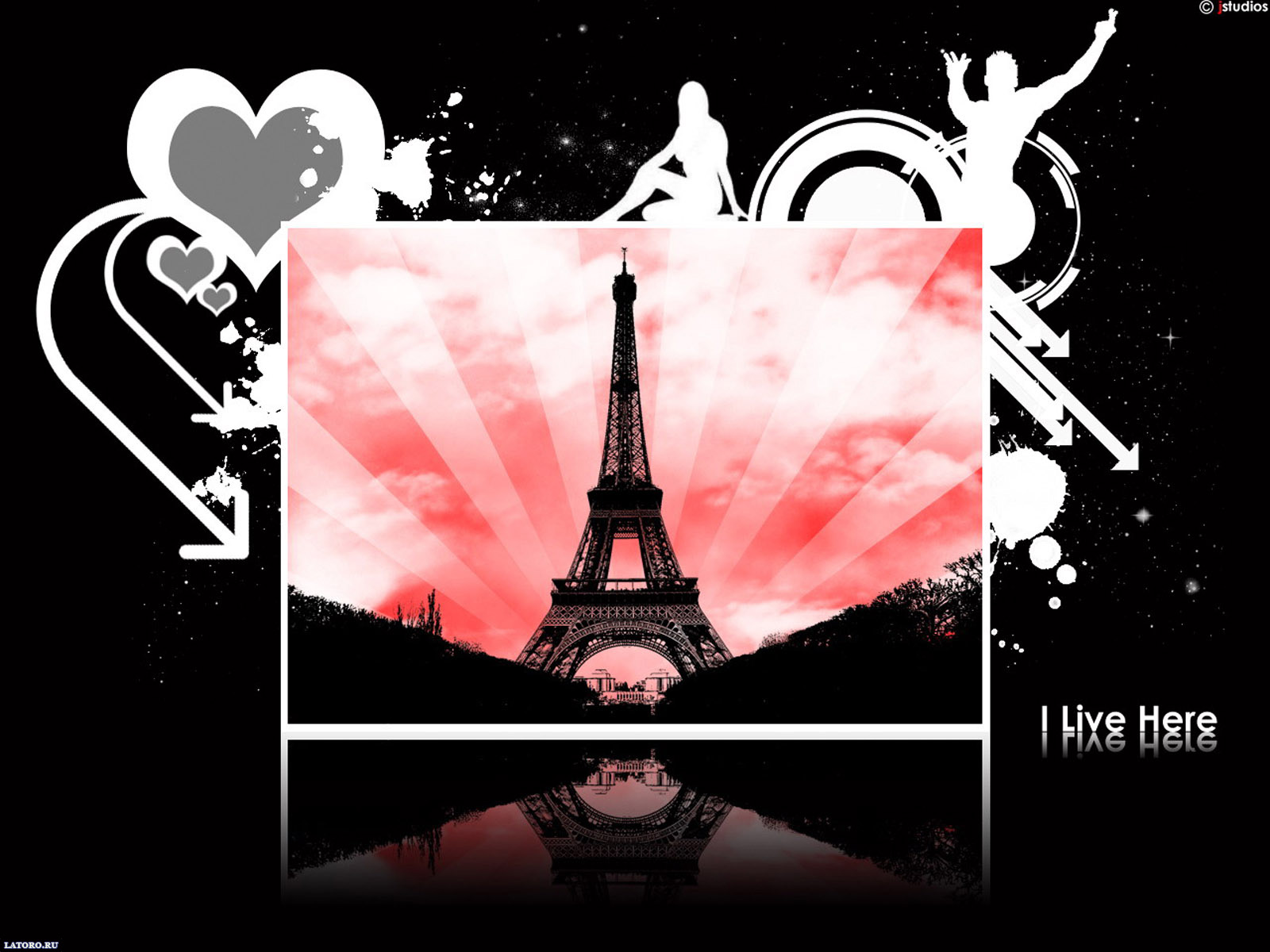 Desktop Wallpapers Free Emo - Eiffel Tower - HD Wallpaper 