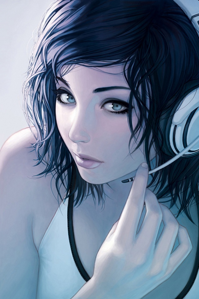 Realistic Anime Girl Drawing - 640x960 Wallpaper 