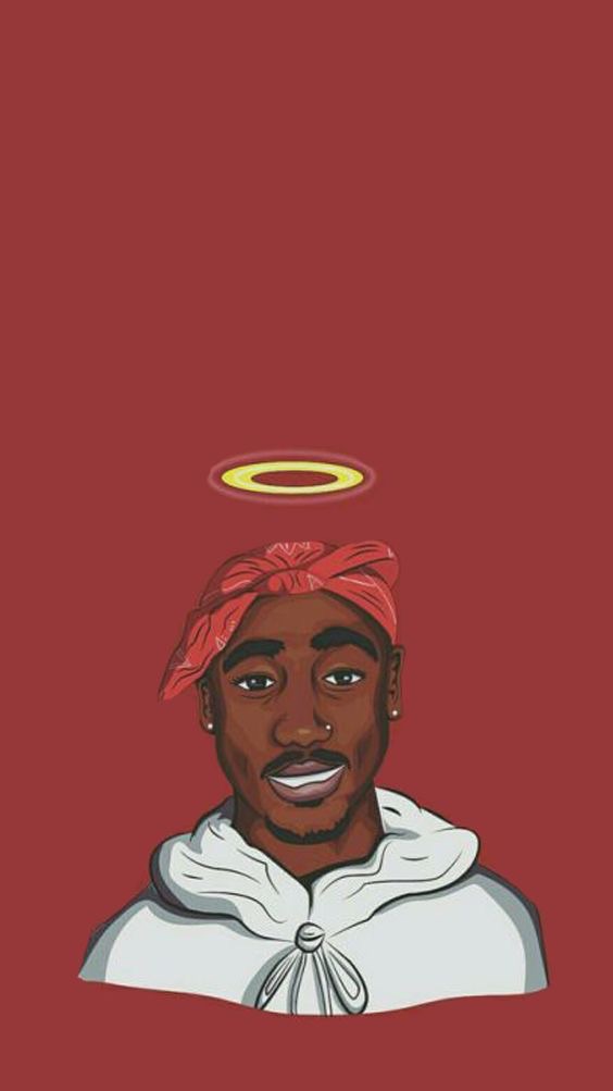 2pac And Wallpaper Image - Cartoon 2pac Wallpaper Iphone - HD Wallpaper 