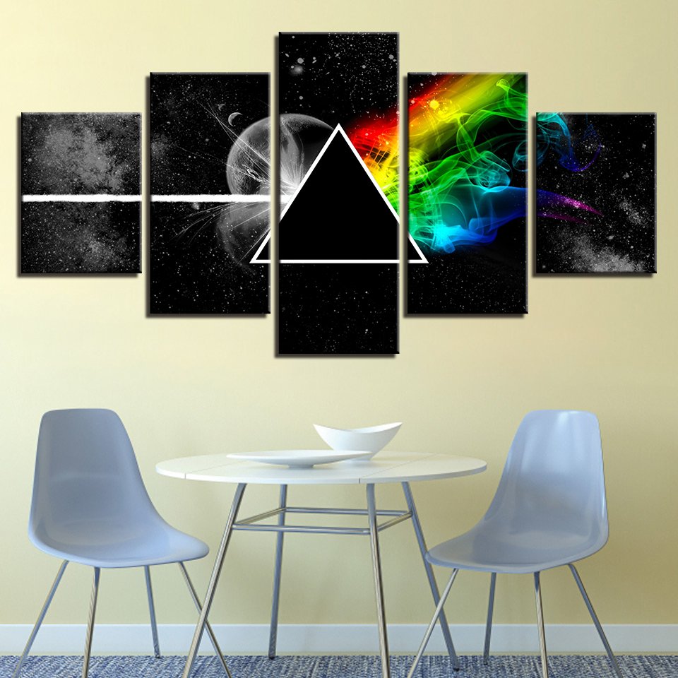 5 Piece Pink Floyd Wall Art Canvas - Cuadros De 3 Piezas De Luna - HD Wallpaper 