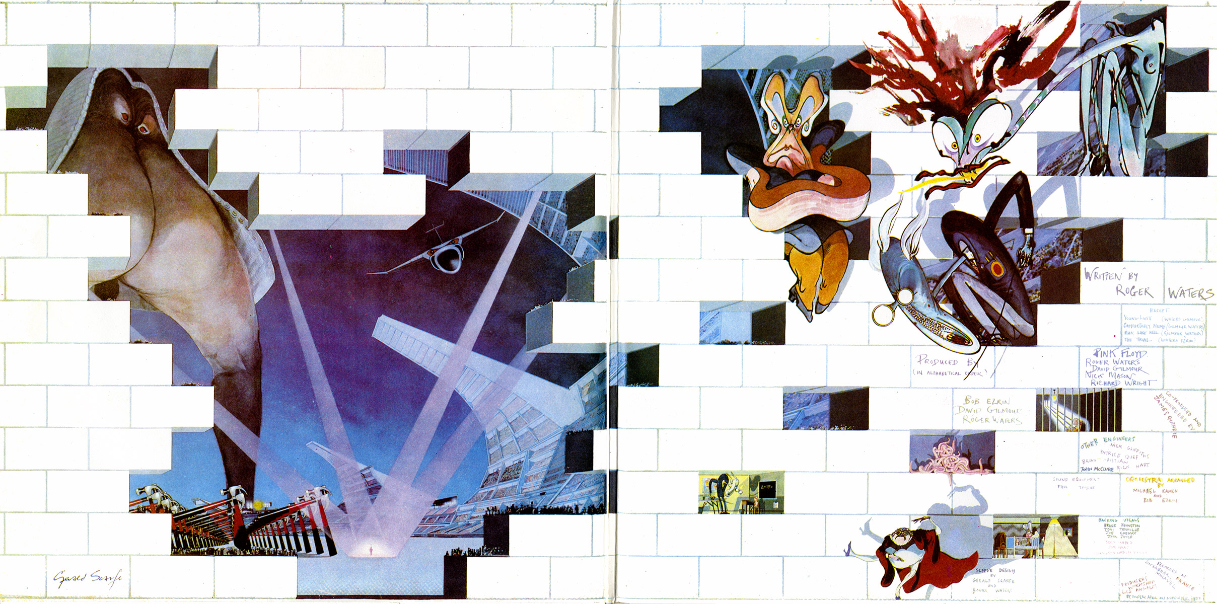Pink Floyd Cartoon The Wall - 2417x1200 Wallpaper Pink Floyd Cartoon The Wall - 2417x1200 Wallpaper