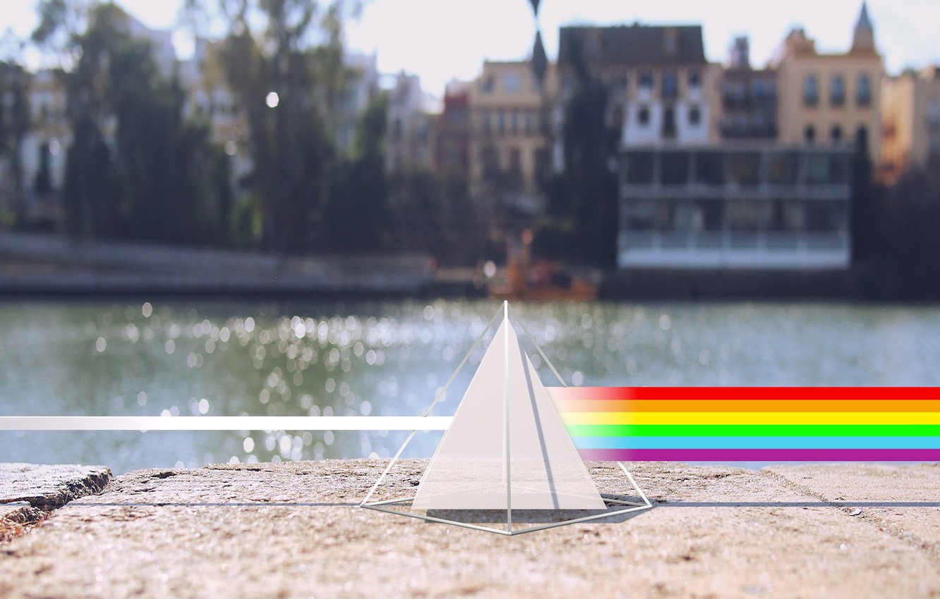 Photo Wallpaper Music, River, Day, Triangle, Pink Floyd, - Low Poly Pink Floyd - HD Wallpaper 