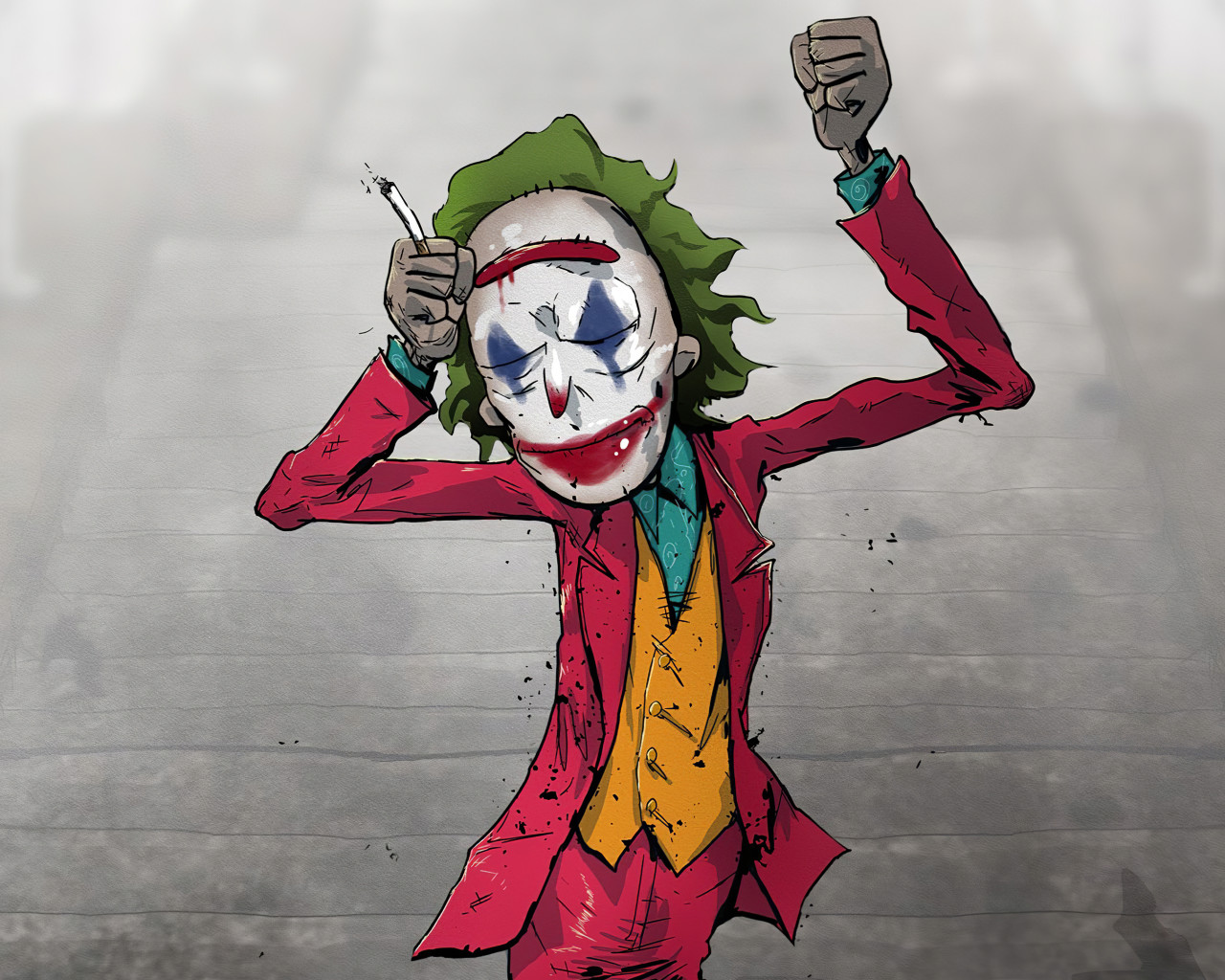 Joker Dancing On Stairs Cartoon - HD Wallpaper 