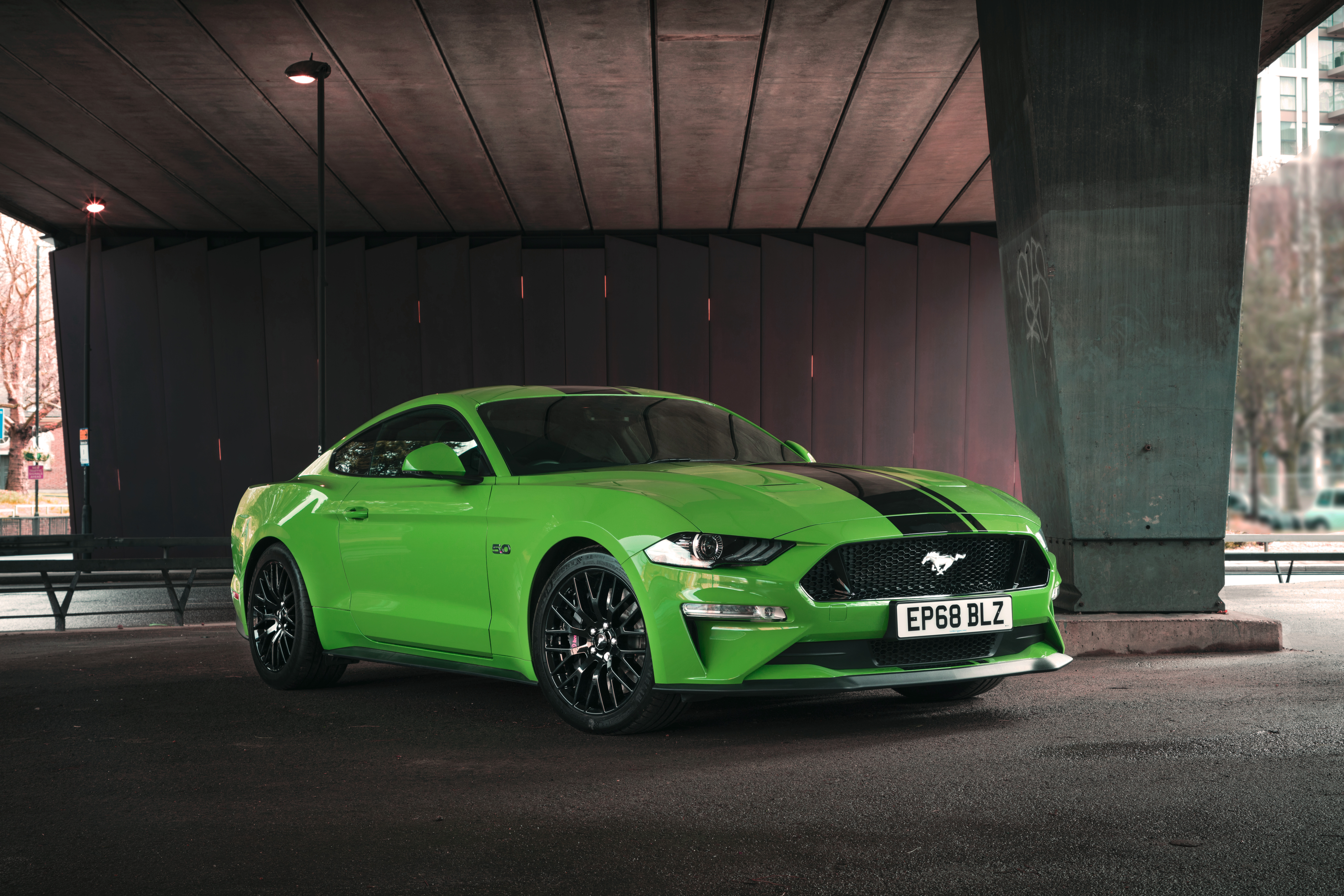 Mustang Gt 2019 Green - HD Wallpaper 