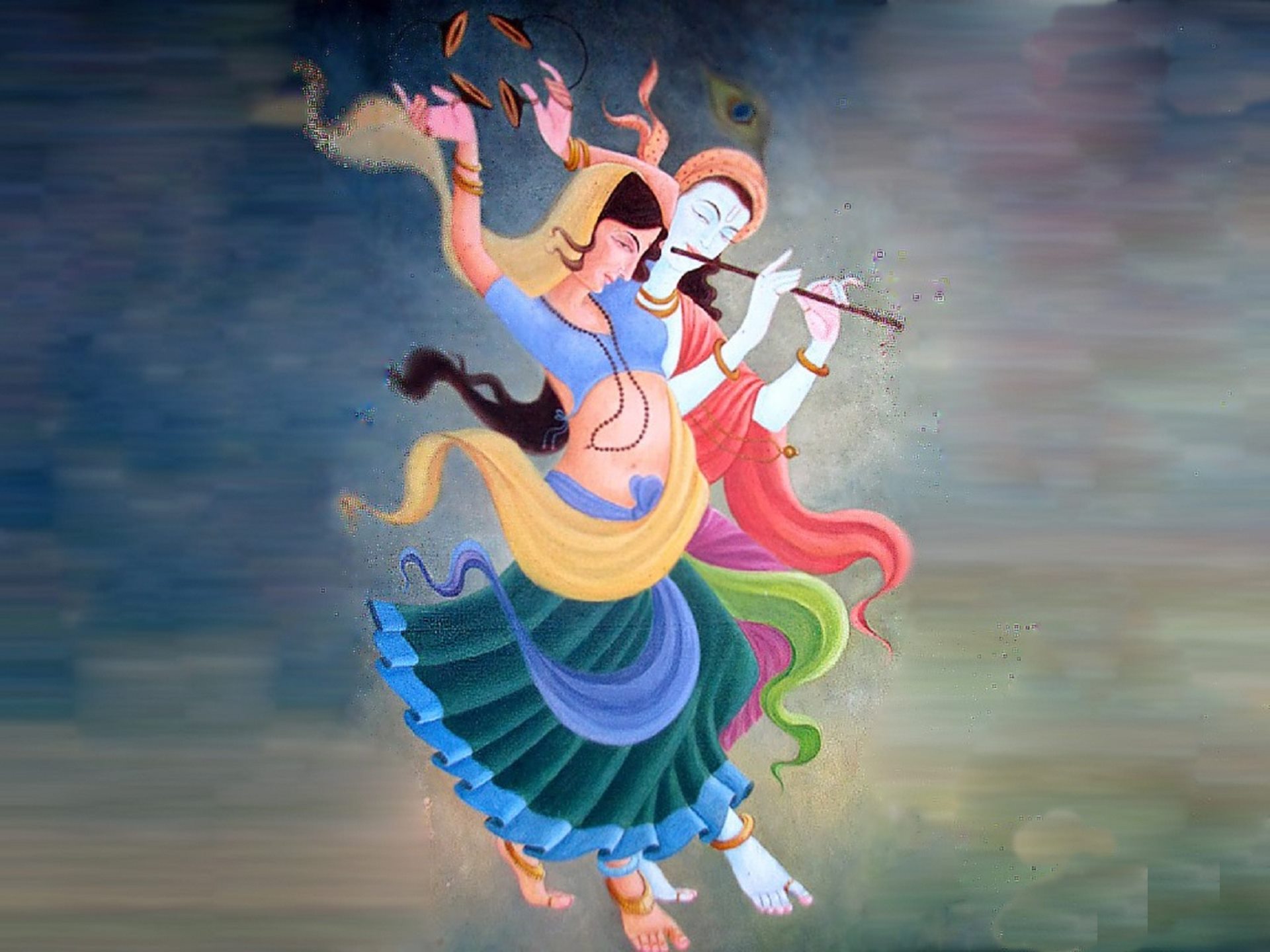 Radha Krishna Dance - HD Wallpaper 