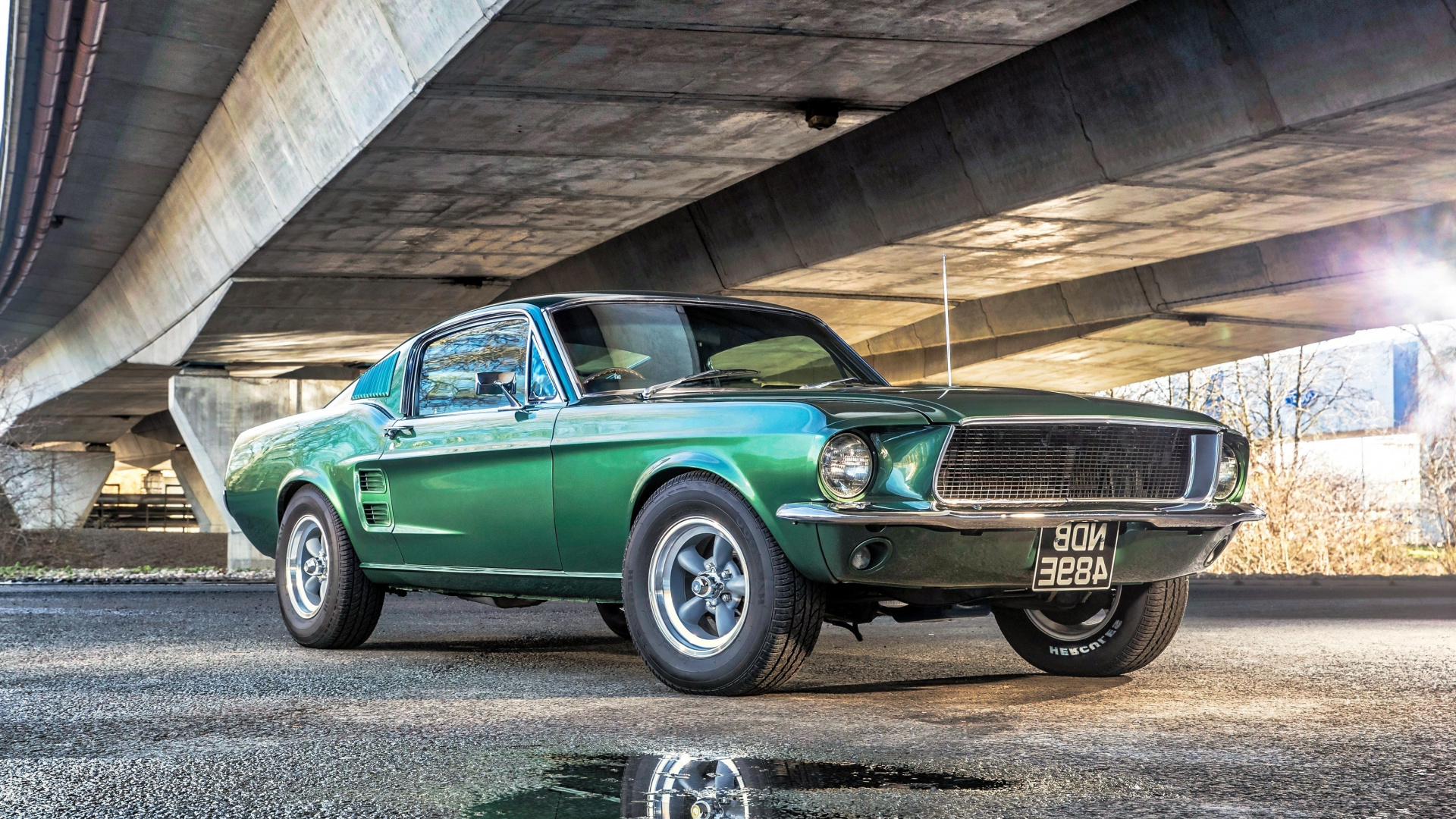 Green, Muscle Car, Ford Mustang, Classic, Wallpaper - HD Wallpaper 