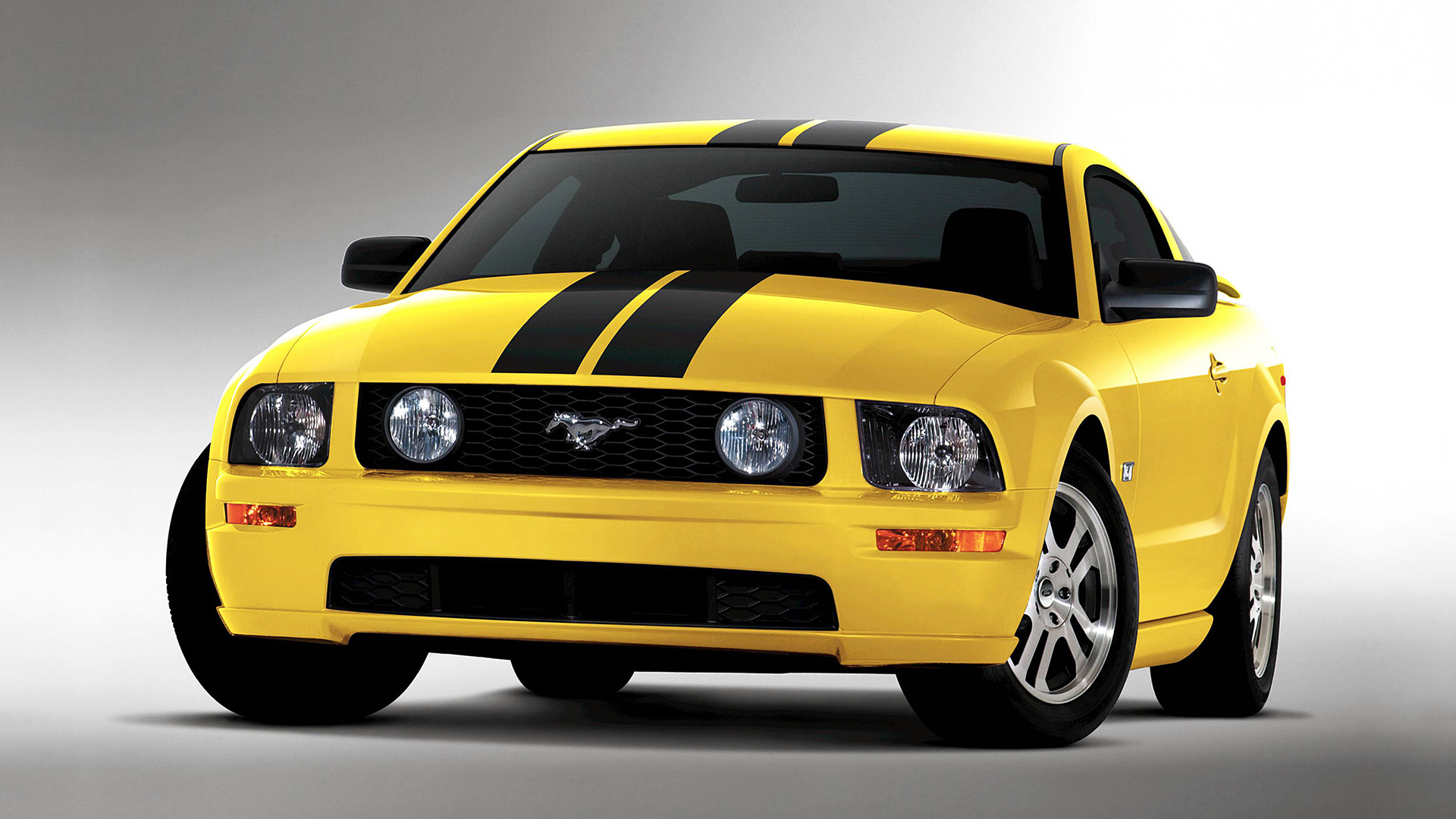 Mustang Black And Yellow - HD Wallpaper 