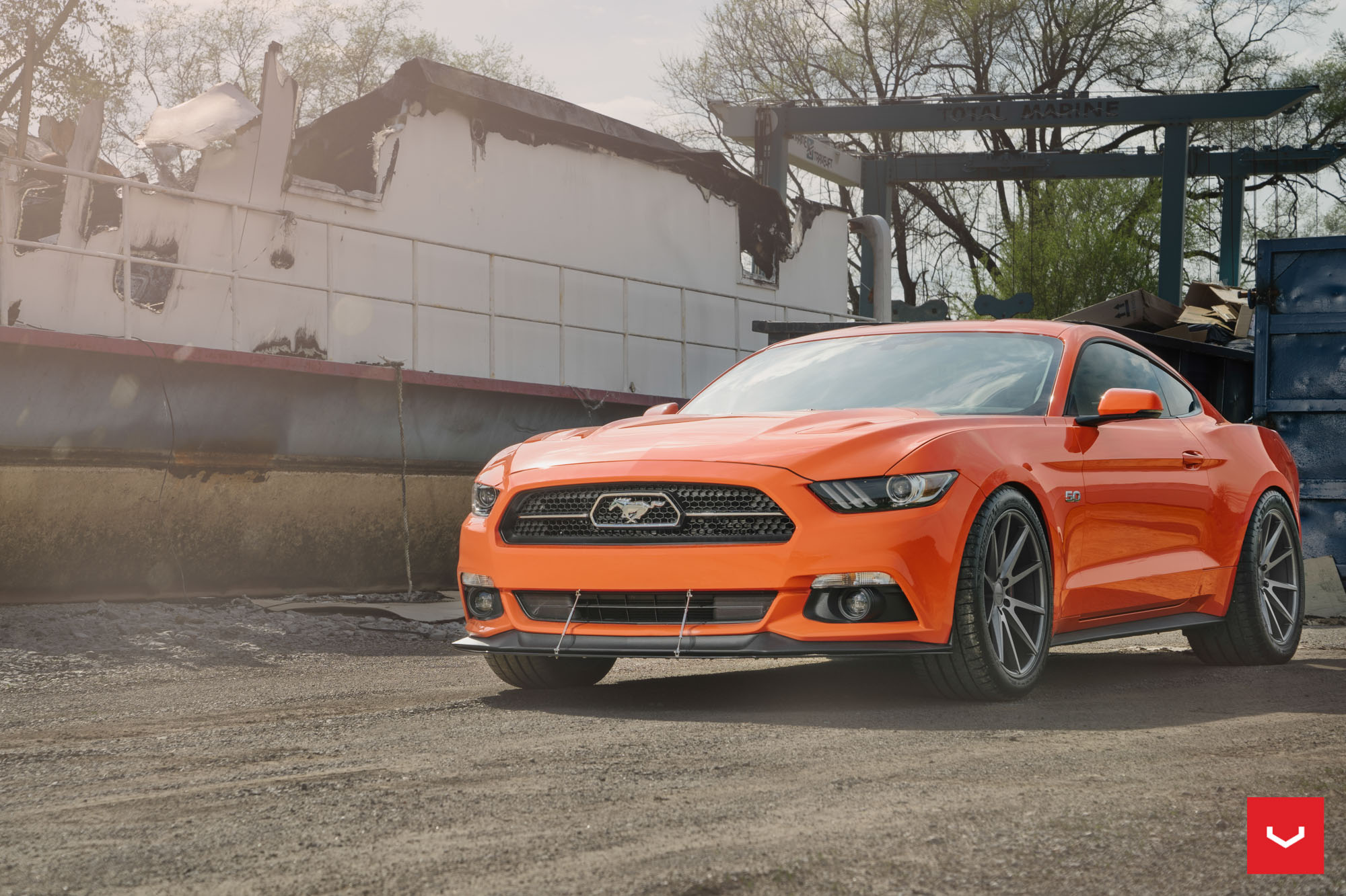 2015 Orange Ford Mustang - Orange Mustang - HD Wallpaper 