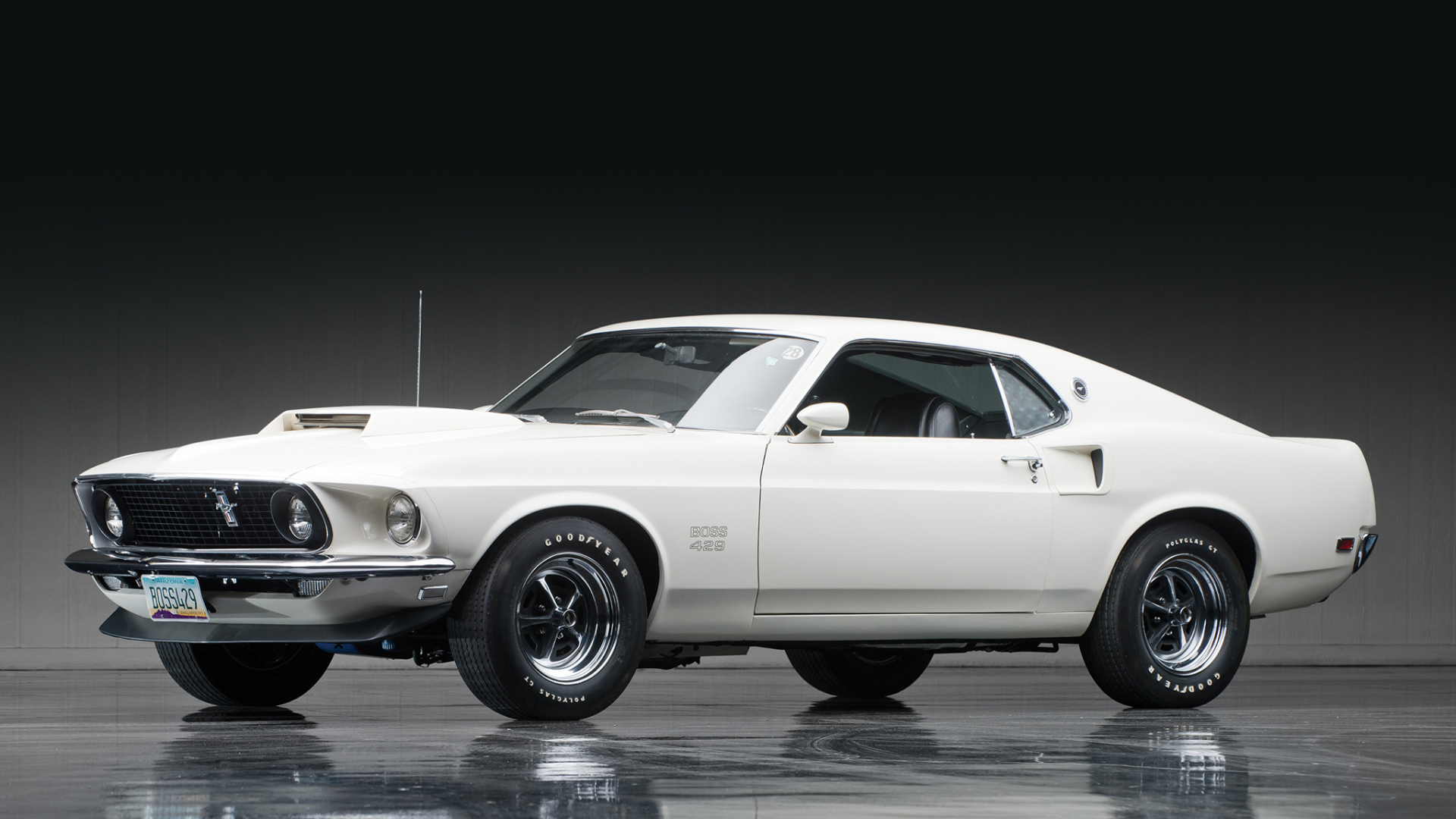 1969 Mustang Boss 429 White - HD Wallpaper 