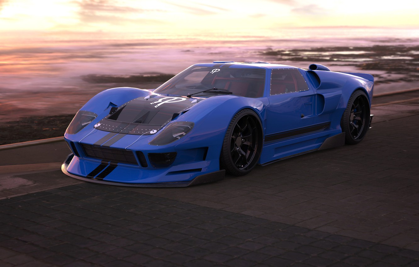 Photo Wallpaper Ford, Auto, Machine, Ford Gt, Art, - Supercar - HD Wallpaper 