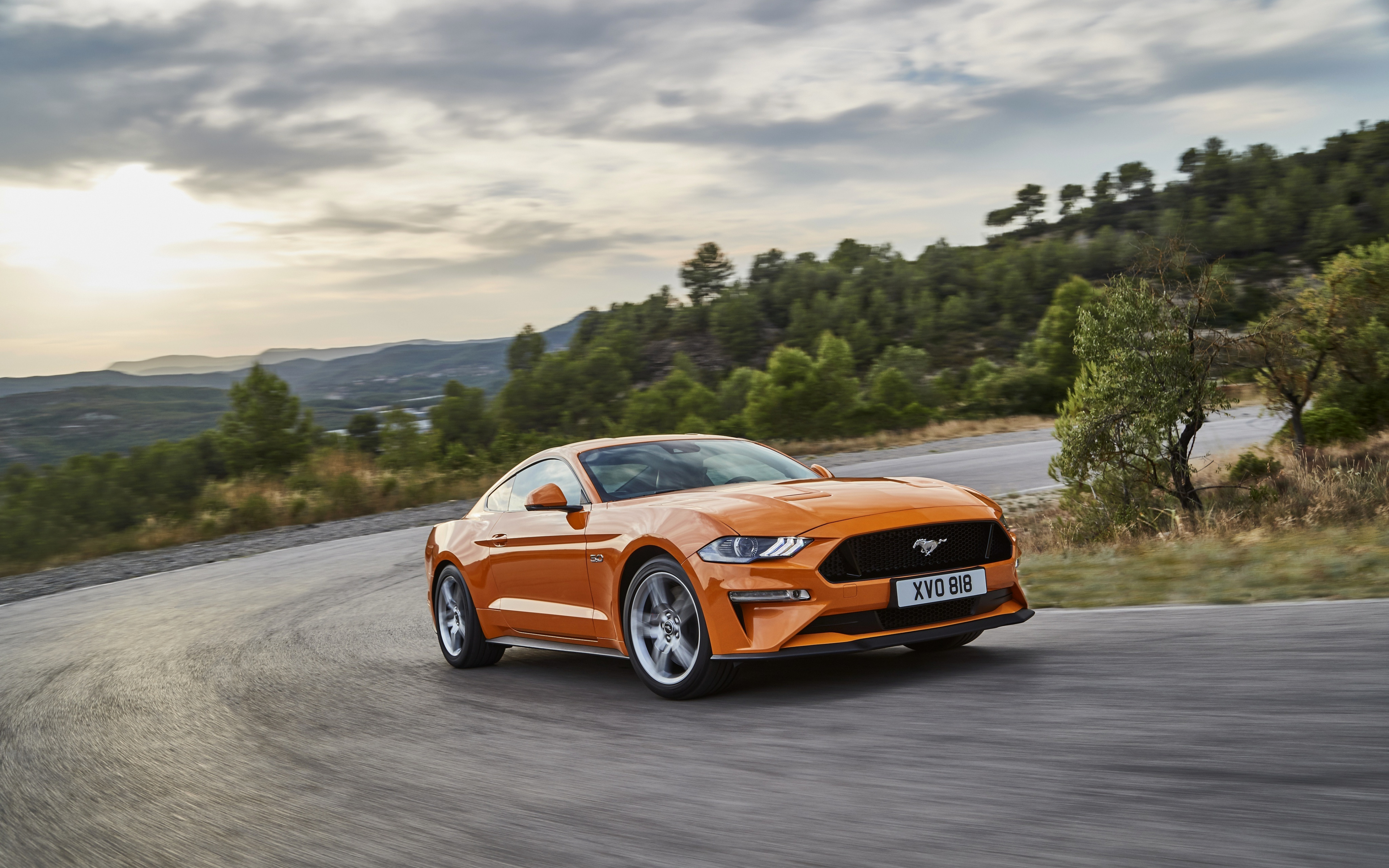 Ford Mustang Gt, Orange, Muscle Car, Wallpaper - Mustang Gt - HD Wallpaper 