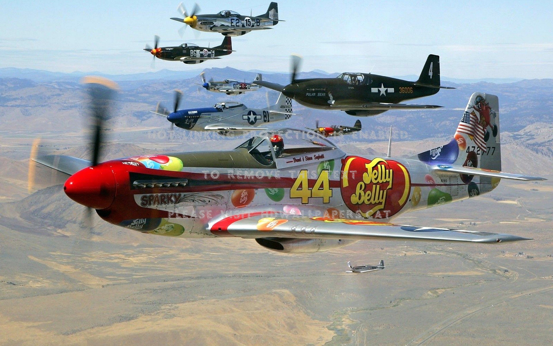 P-51 Mustangs In Group Landscape Aircraft - P 51 Mustang Ita - HD Wallpaper 