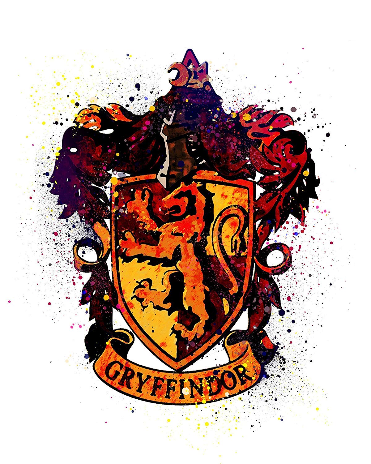 Harry Potter Inspired Wall Art, Watercolor Art - Hogwarts Harry Potter Gryffindor - HD Wallpaper 