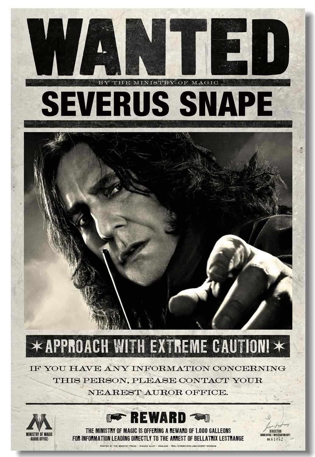 Custom Canvas Wall Prints Vintage Wanted Severus Snape - Harry Potter And The Deathly - HD Wallpaper 