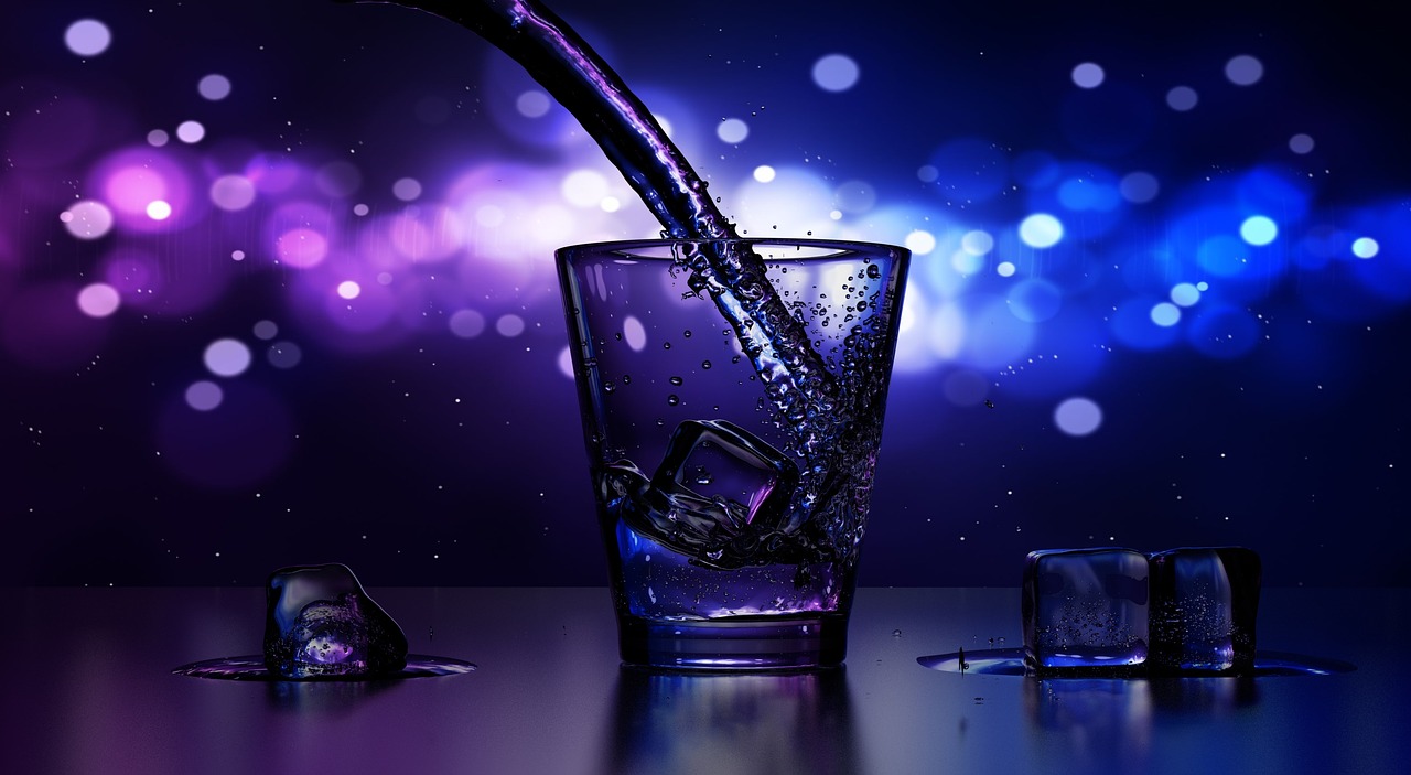 Pouring Blue Water In Glass - HD Wallpaper 
