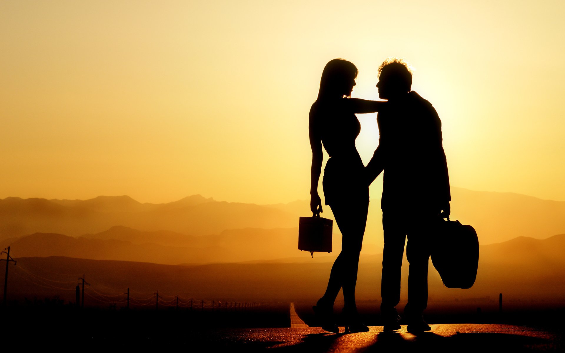 Couple Shadow Images Hd - HD Wallpaper 