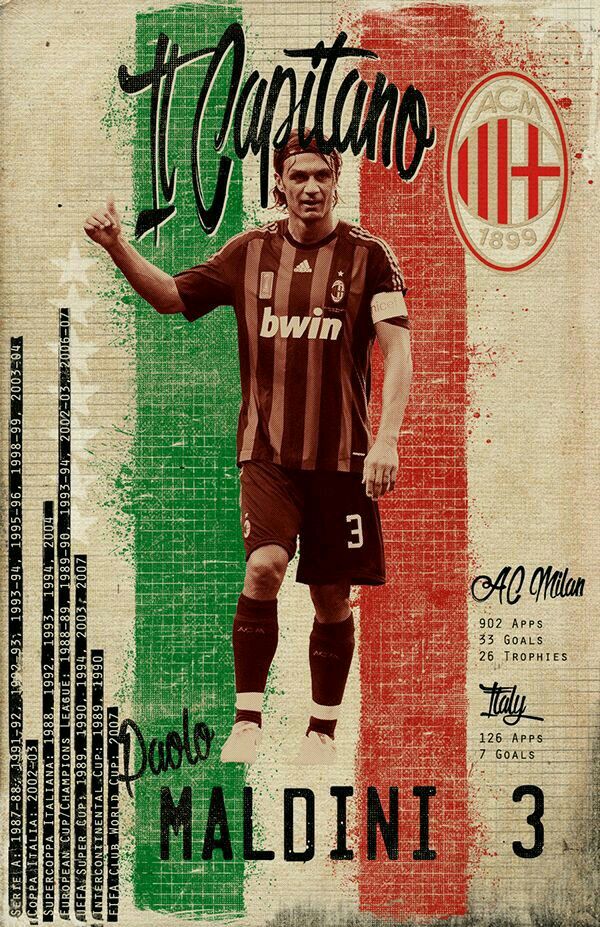 Paolo Maldini Ac Milan - HD Wallpaper 