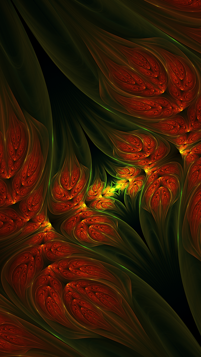 Fractal Design, Weird Shapes, Red And Green - Fractal Art - HD Wallpaper 
