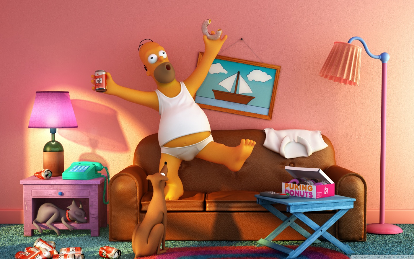 Homer Simpson Simpsons Apple - HD Wallpaper 