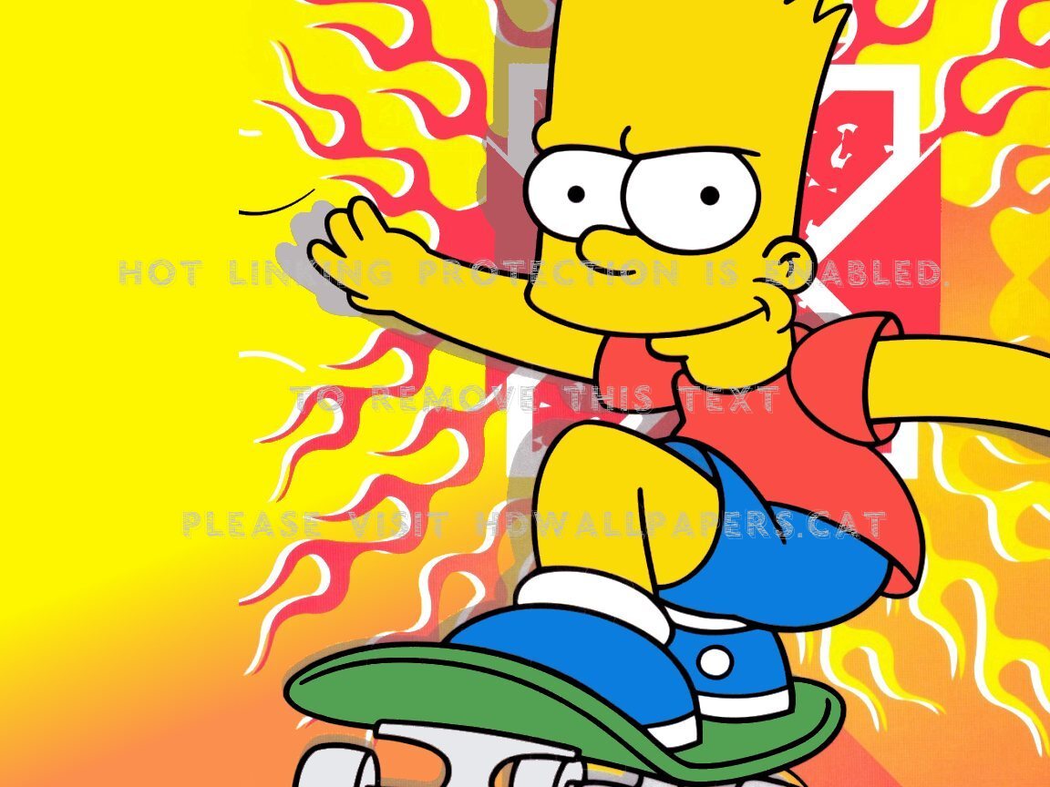 Flame On Bart Simson Entertainment Tv Series - Bart Simpson - HD Wallpaper 