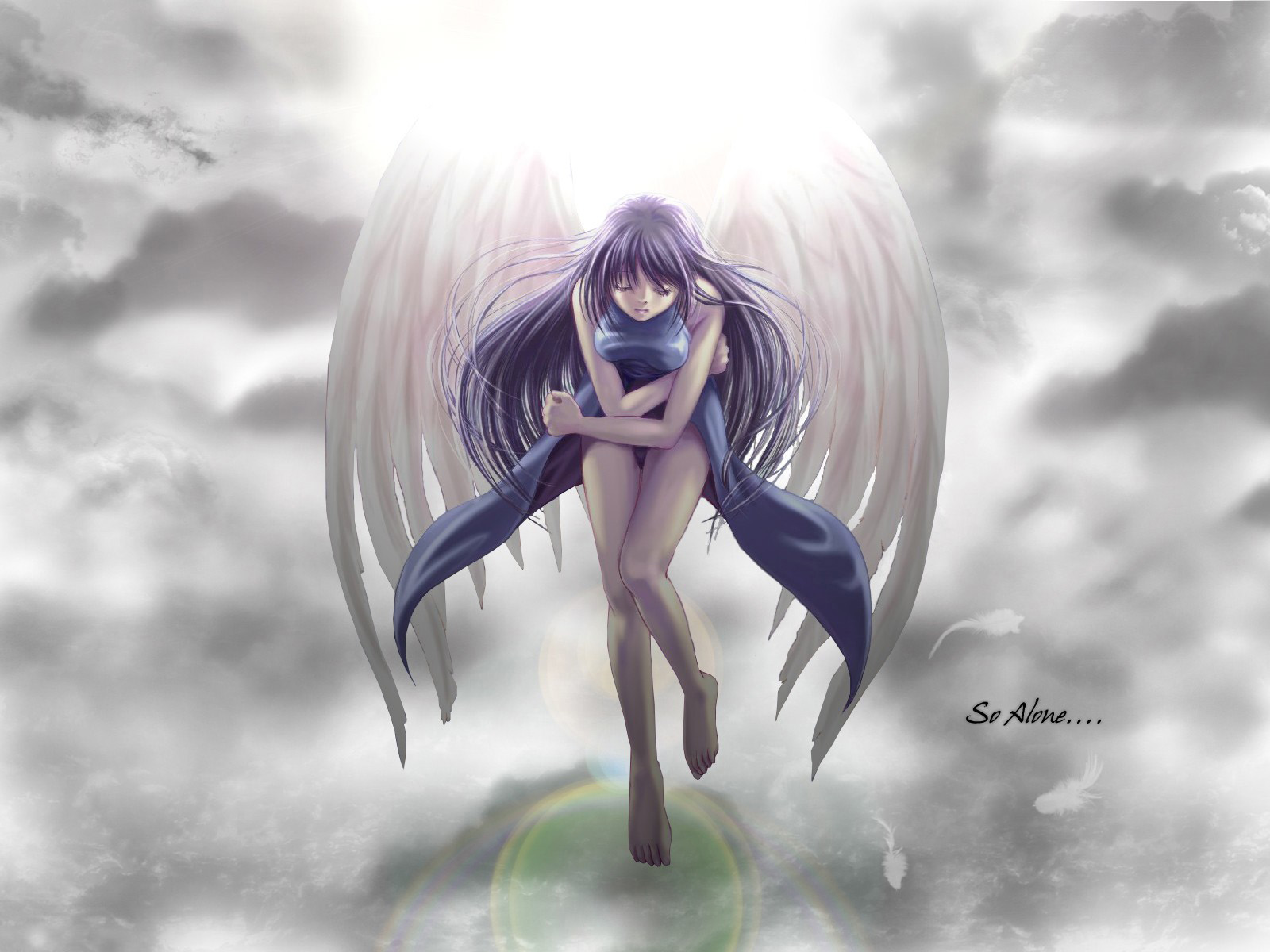 So Alone - Anime Wallpaper - Alone Angel - HD Wallpaper 