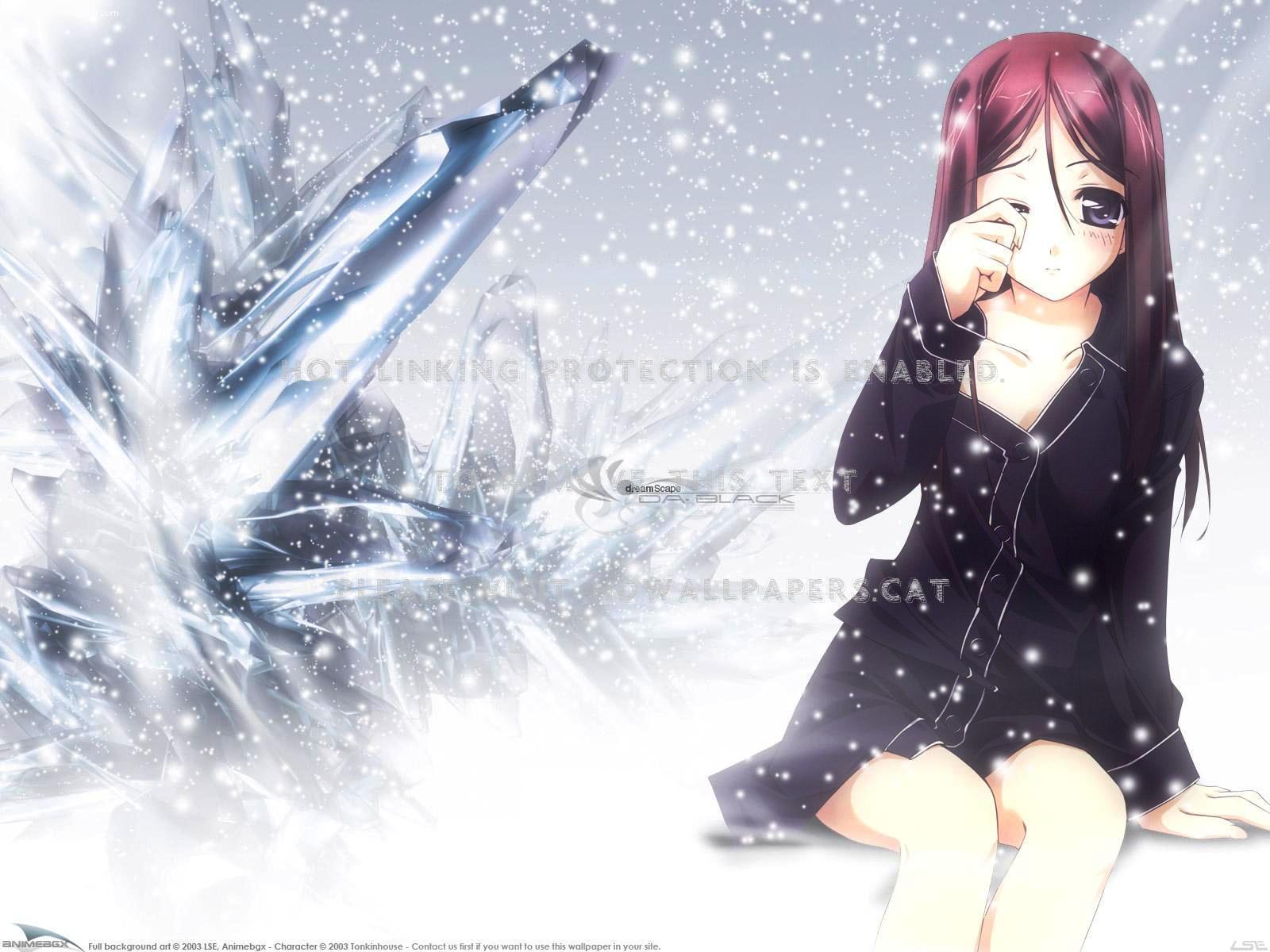 Alone In The Cold Ice Girl Anime - صور انمي حزينه رووعه - HD Wallpaper 