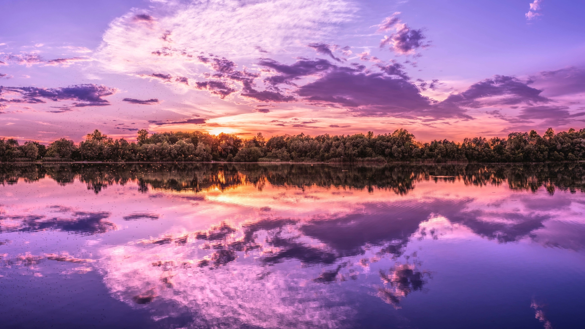 Lake Sunset - HD Wallpaper 