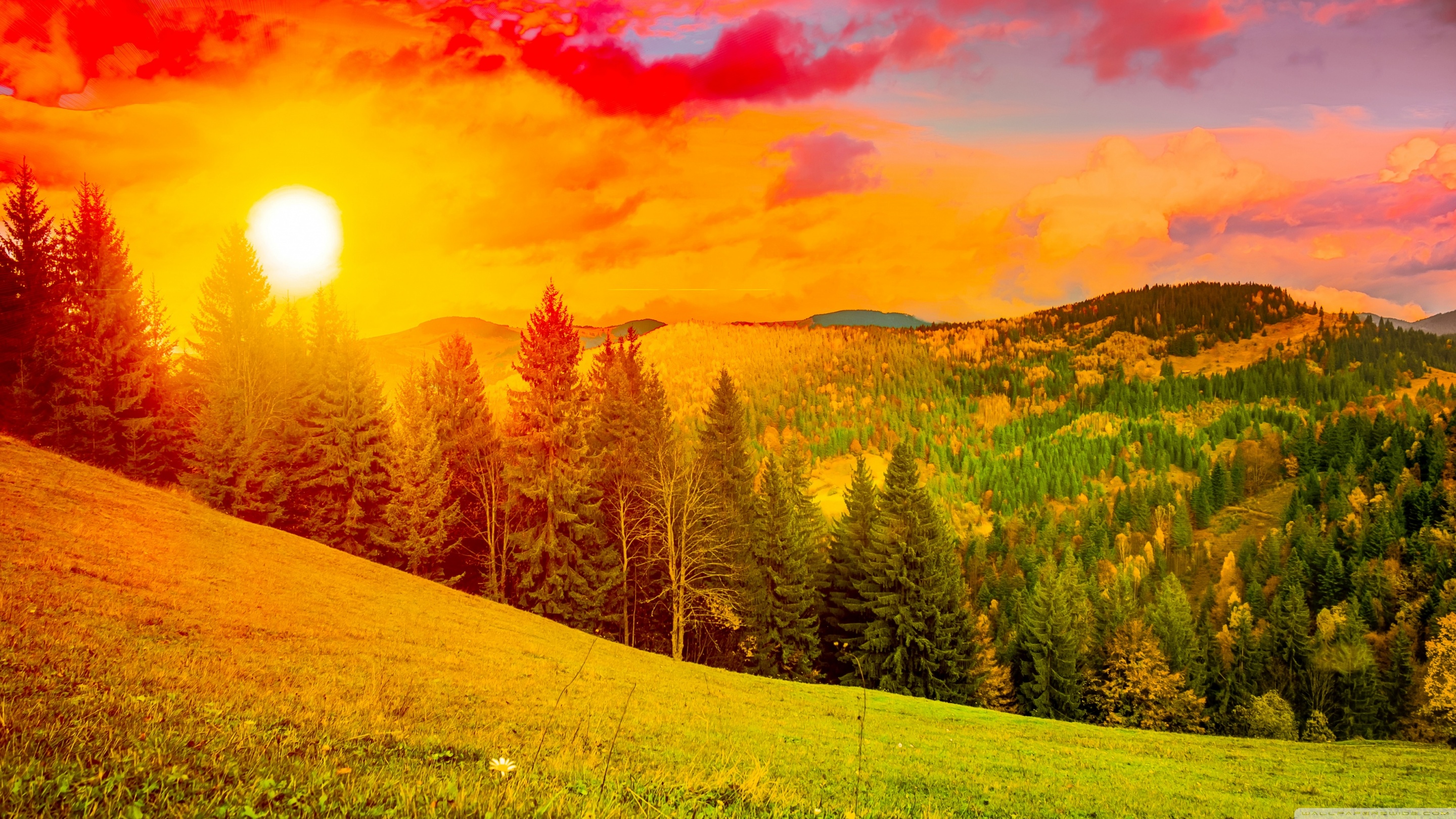 Colorful Mountain Sunrise - Sunrise Mountain Wallpaper Hd - HD Wallpaper 