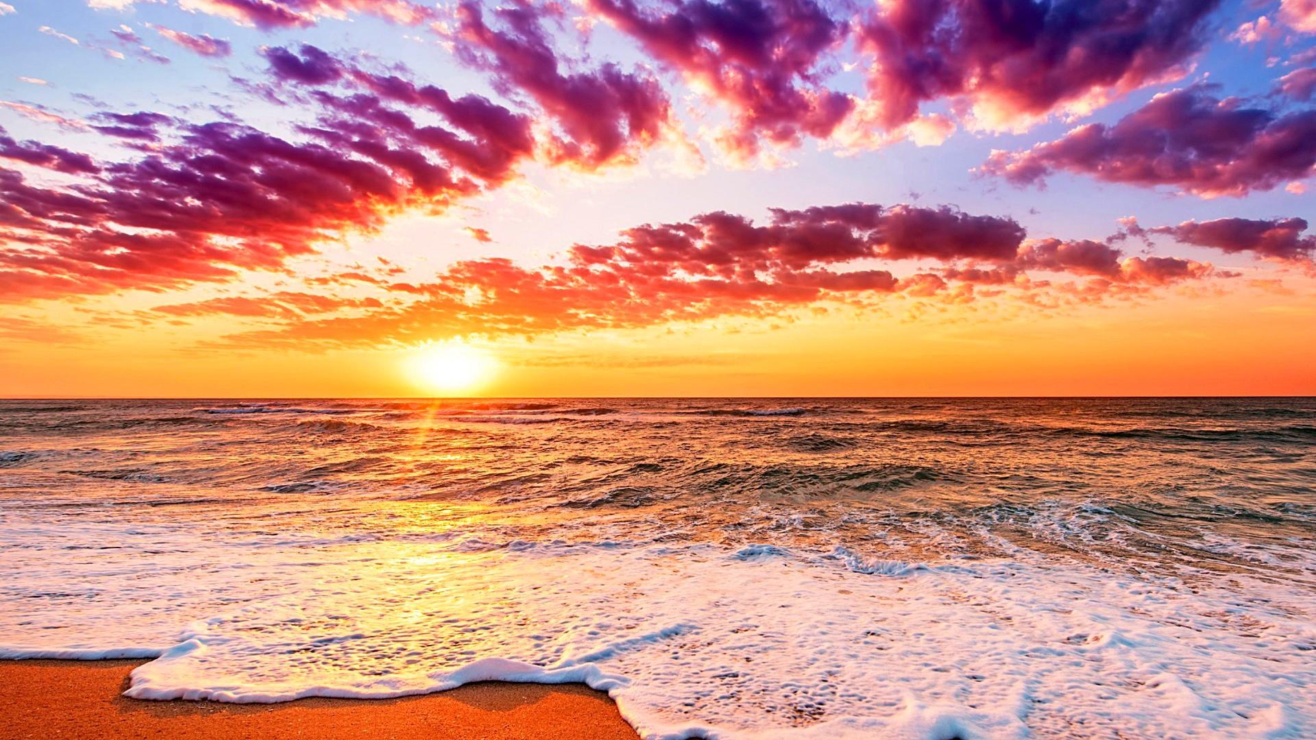 Sun Rise And Sea - HD Wallpaper 