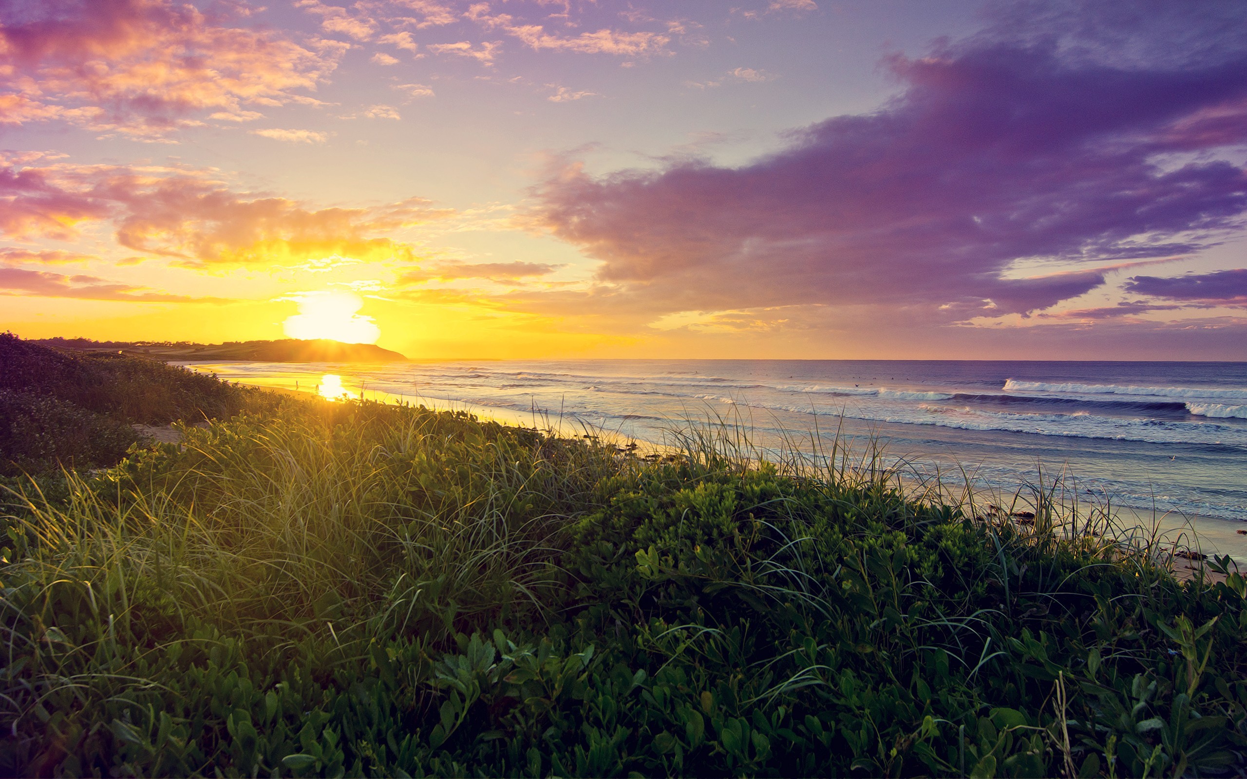 Beach Sunrise Wallpaper Desktop - HD Wallpaper 