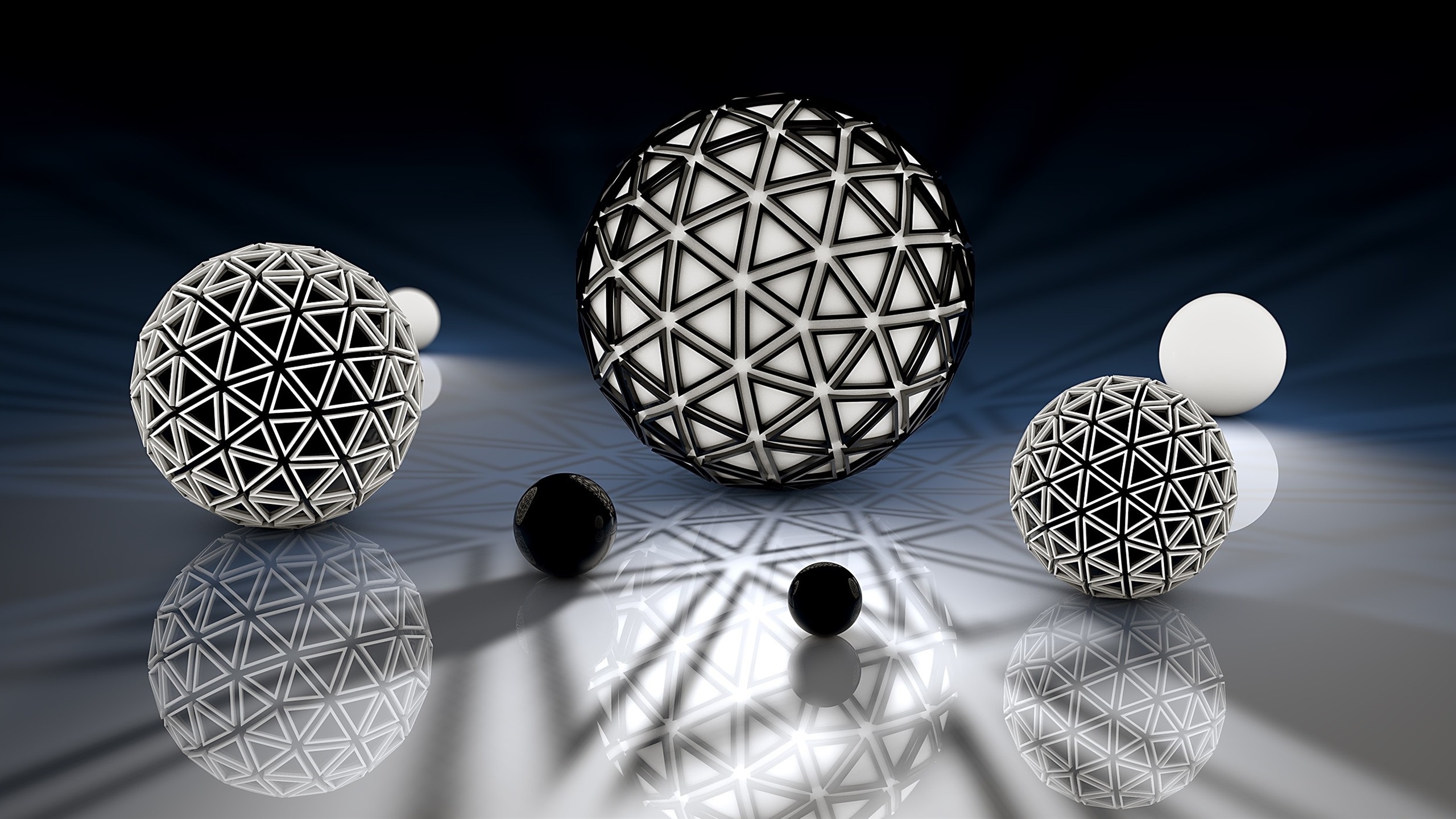 Wallpaper 3d Balls, Black And White - Sphere - HD Wallpaper 