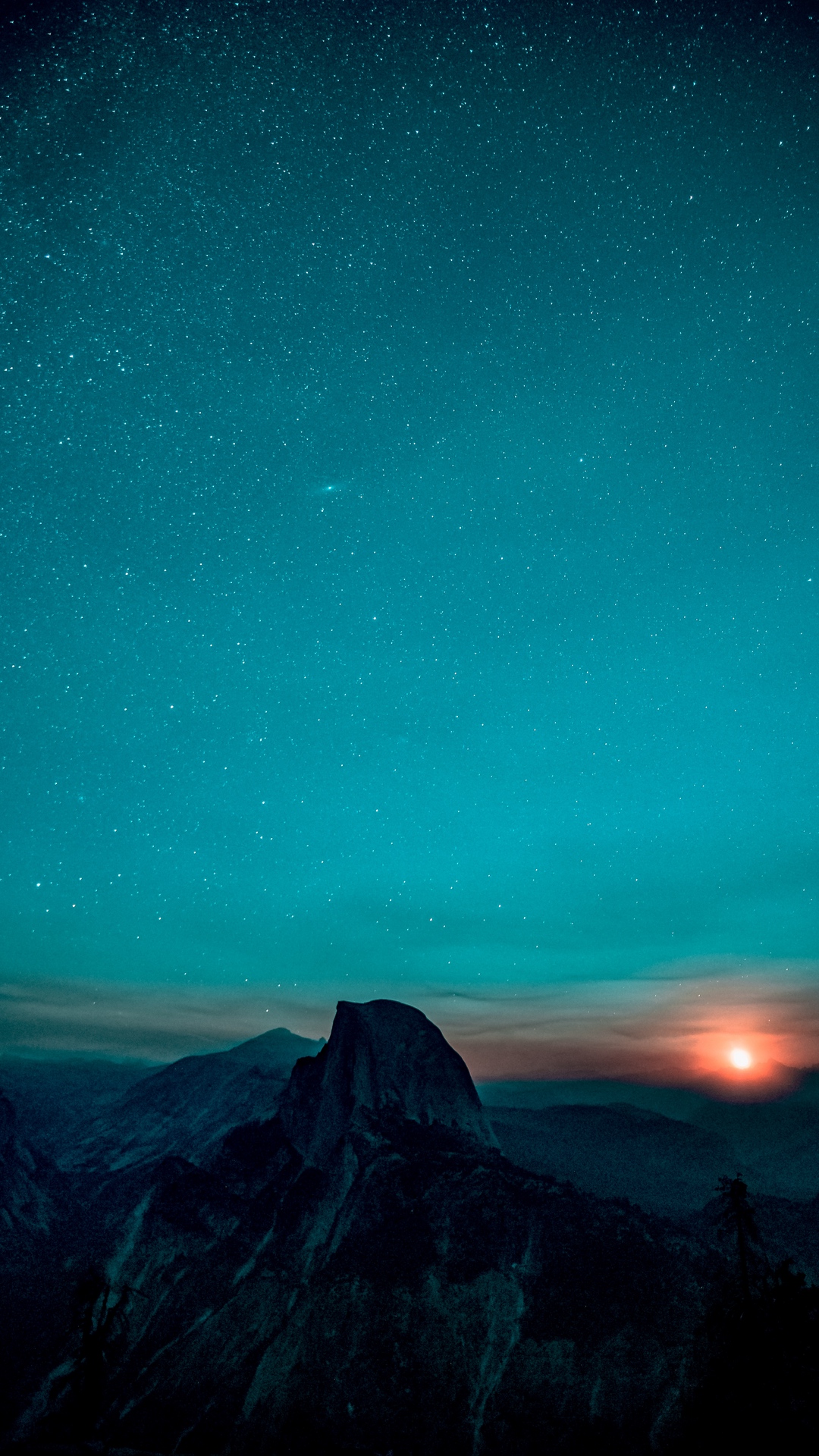 Starry Sky Mountains Sunrise Wallpaper - Sunset - HD Wallpaper 