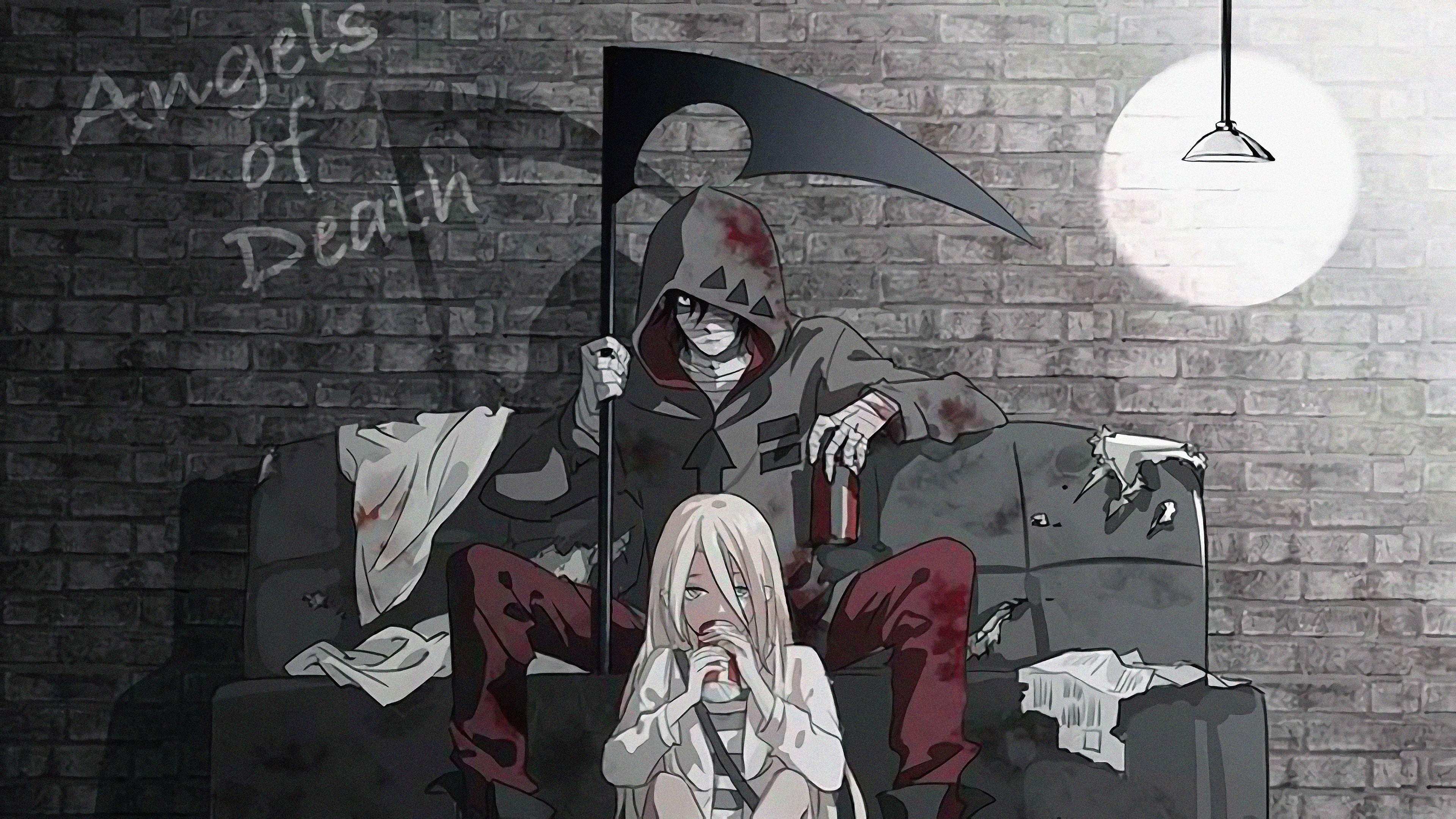 Rachel Gardner And Zack, Black And White, Anime, Wallpaper - Zack Rachel Angels Of Death Anime - HD Wallpaper 