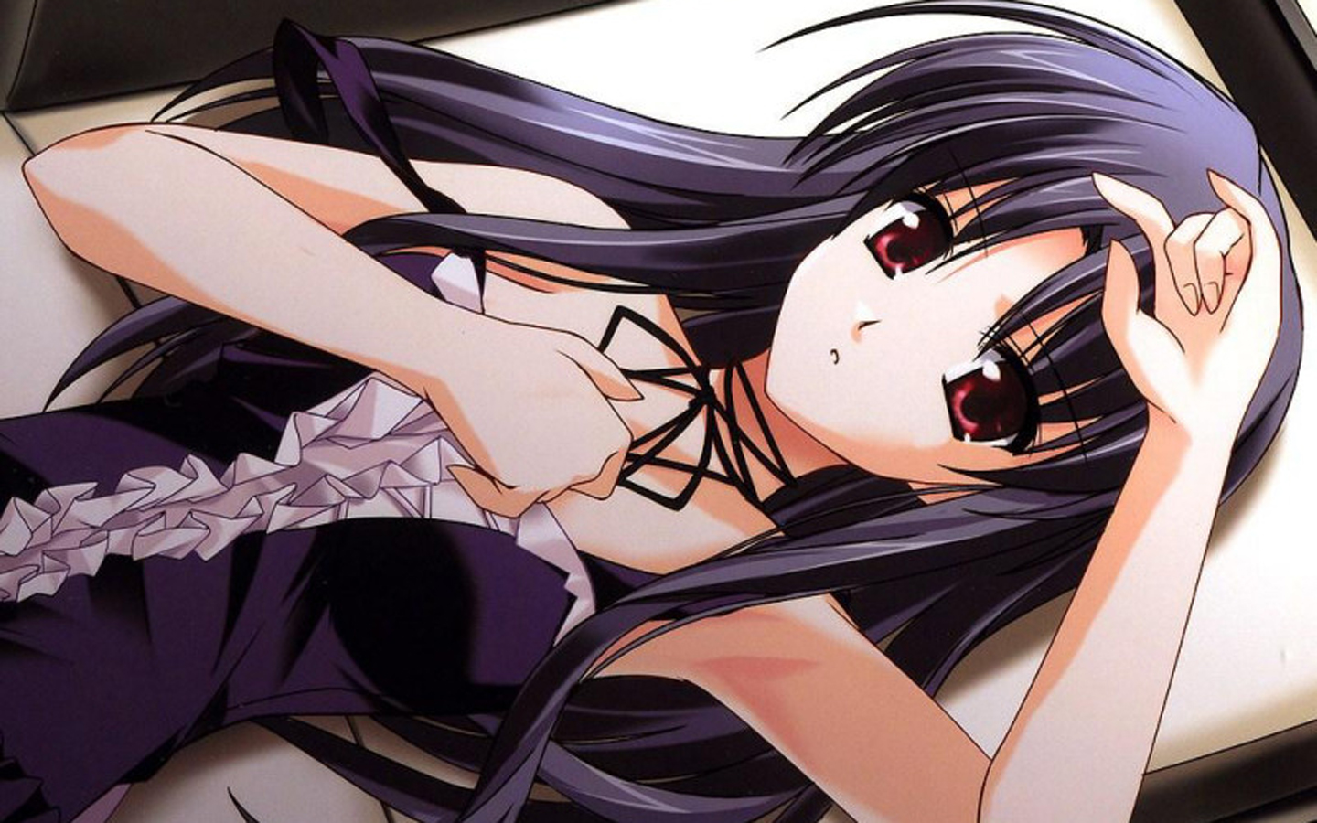 Anime Wallpaper - Anime Dark Purple Hair - HD Wallpaper 