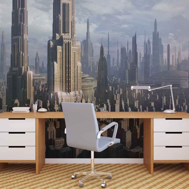 Star Wars City Coruscant Wallpaper Mural - Fototapeten Star Wars - HD Wallpaper 