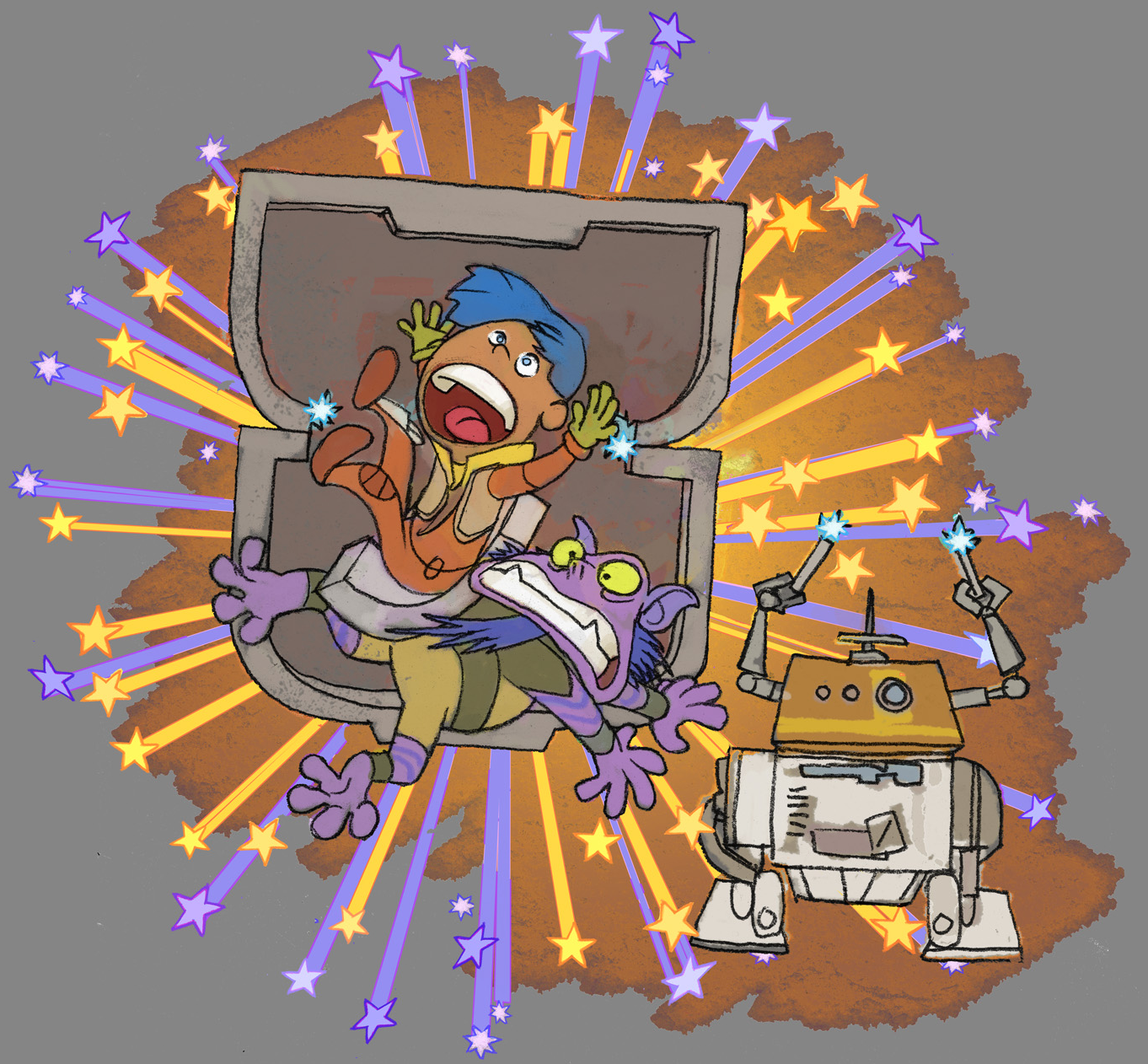 Graffiti By Sabine In Zeb And Ezra S Room - Kanan And Hera Fanart - HD Wallpaper 