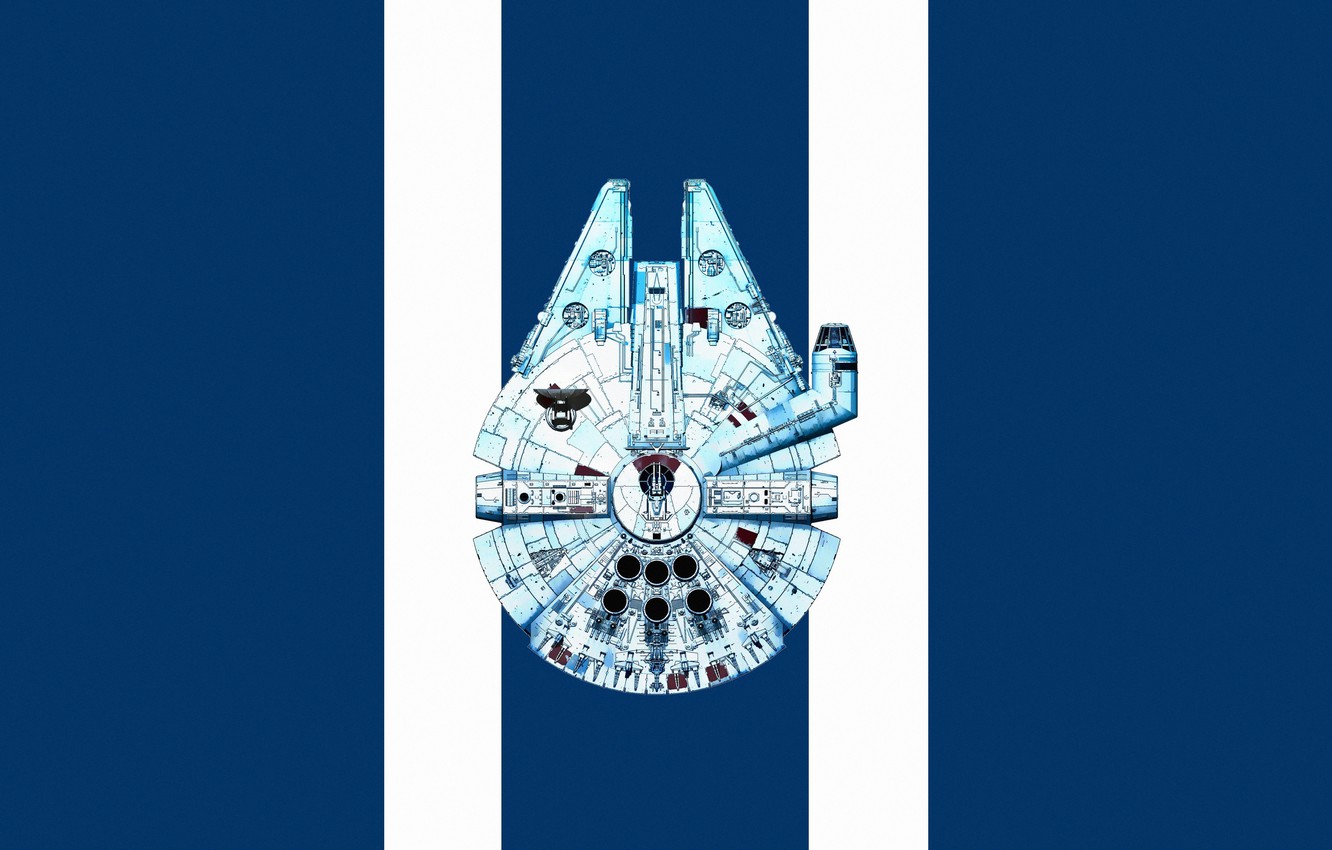 Photo Wallpaper Minimalism, Star Wars, Art, Star Wars, - Minimalist Star Wars Millennium Falcon - HD Wallpaper 