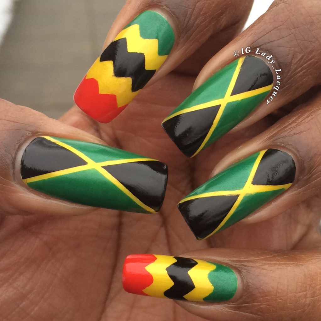 Jamaican Flag Nails - Jamaican Nail Design - 1021x1021 Wallpaper 
