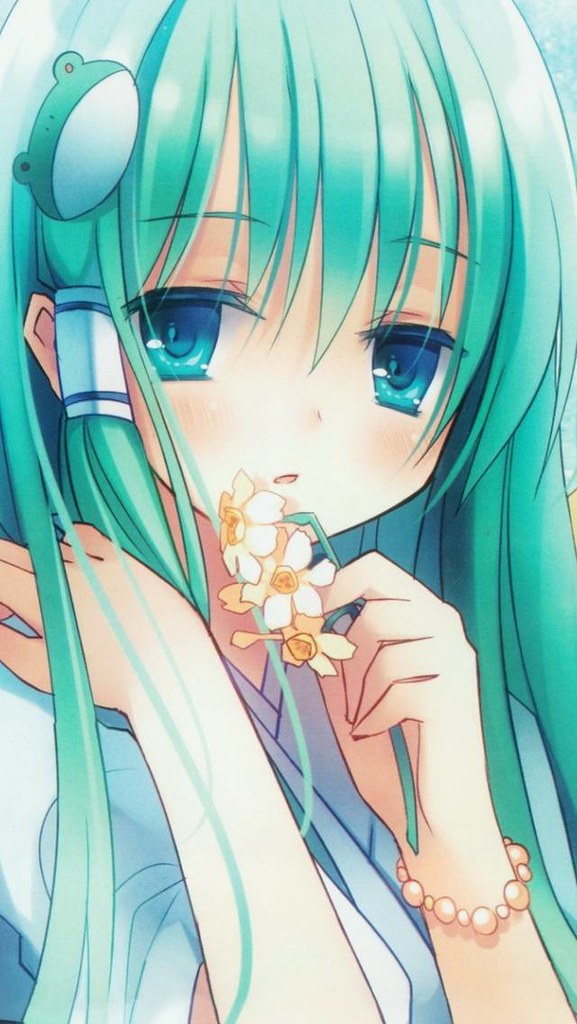 Anime Girl Teal Hair - HD Wallpaper 