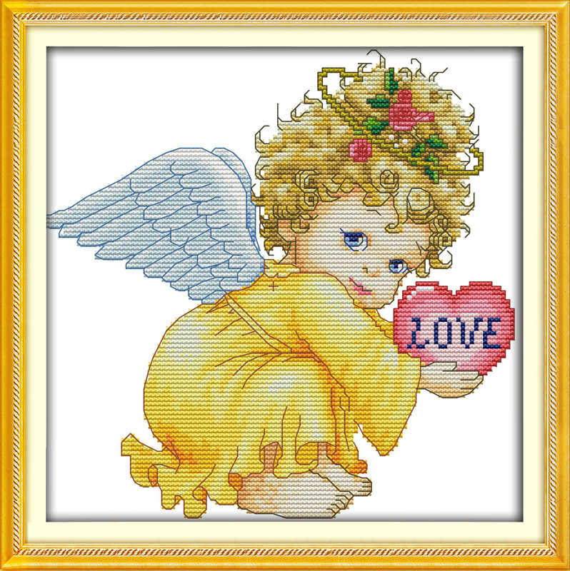 Angel Baby Girl Dmc Cartoon Cross Stitch Kits Kids - Cross Stitch Pattern Baby Angel - HD Wallpaper 