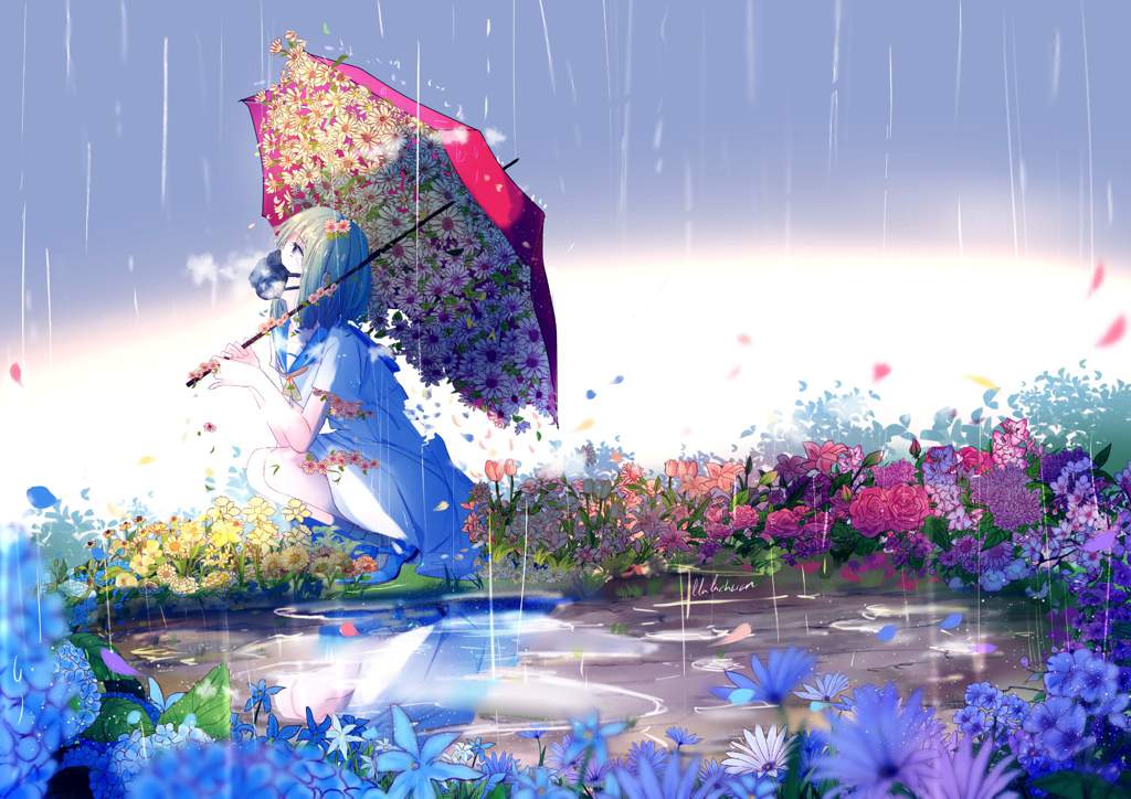 User Uploaded Image - Anime Girl With Flower - HD Wallpaper 