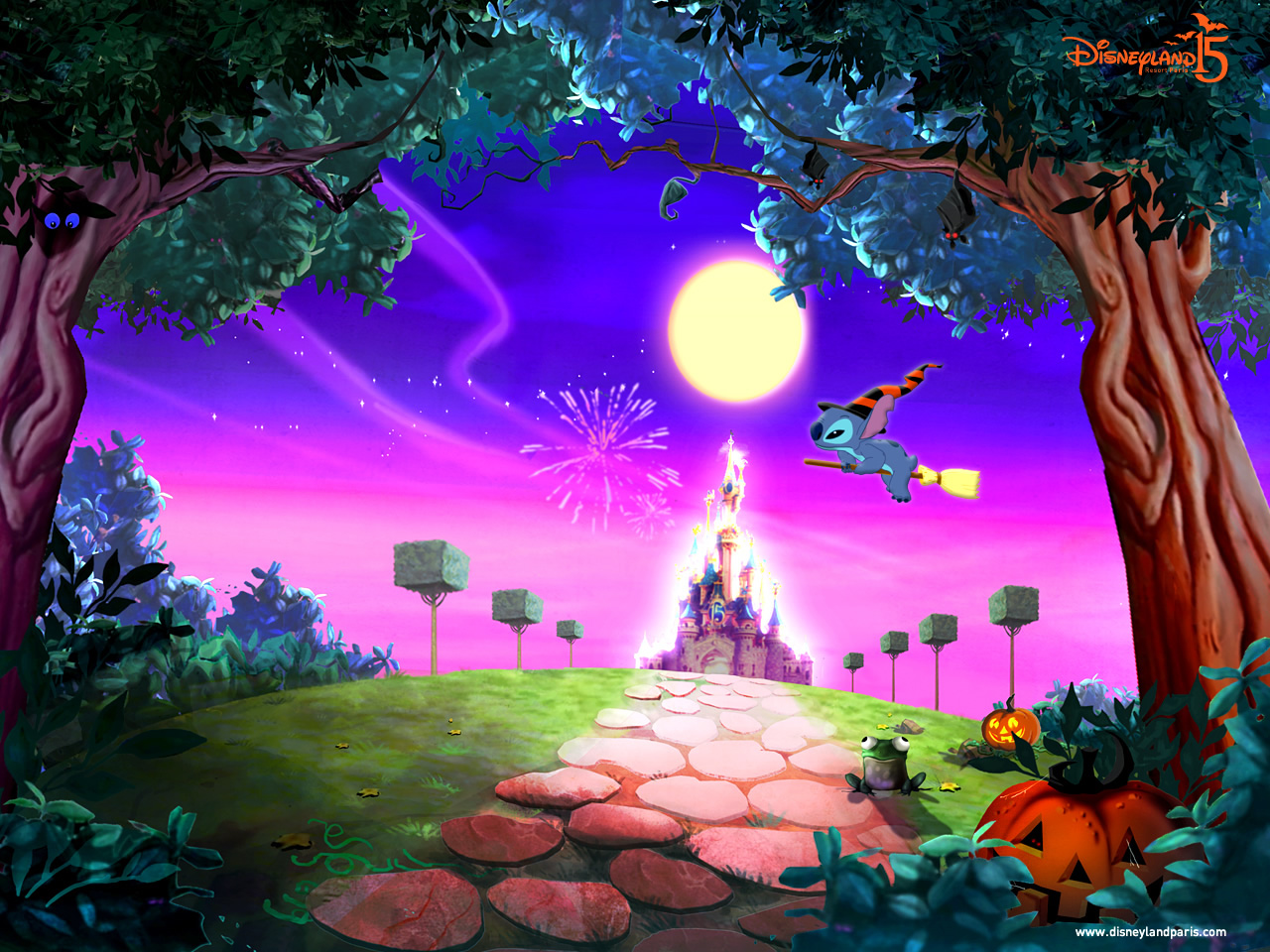 Stitch On A Broom Wallpaper - Disney Screensavers - HD Wallpaper 