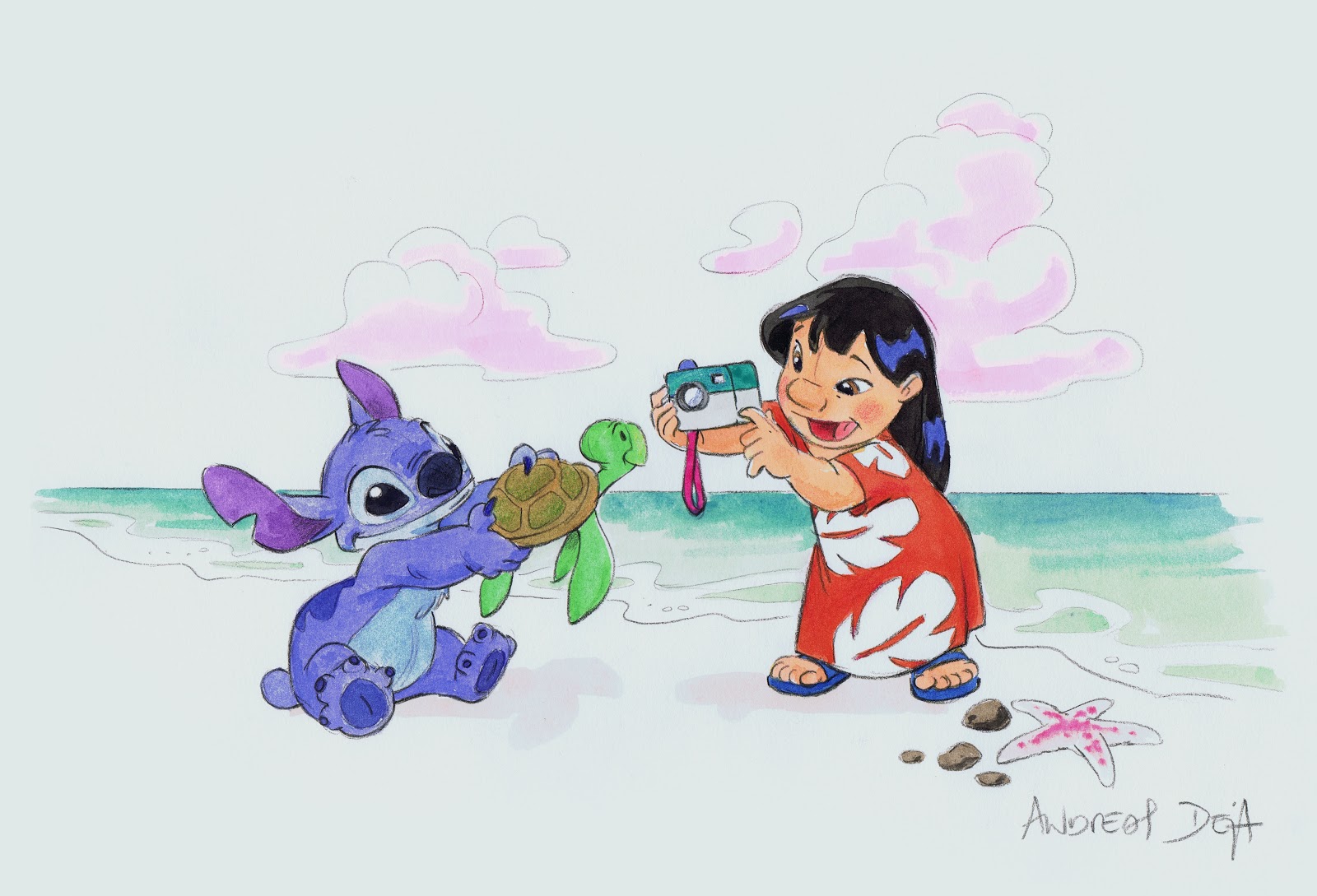 Lilo & Stitch Disney - Drawing - HD Wallpaper 
