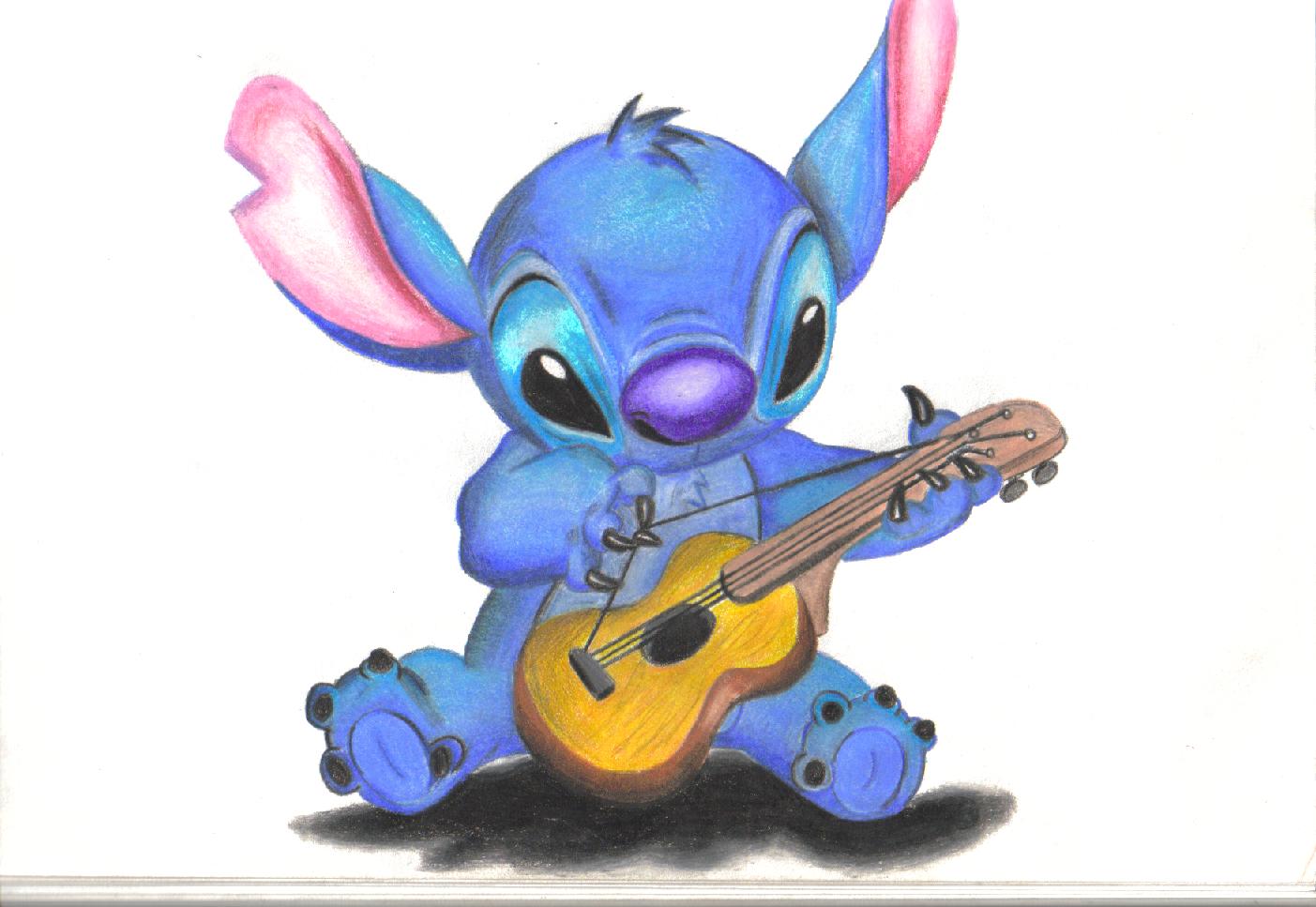 Stitch, Guitar, And Disney Image - Imagen De Stitch En Hd - HD Wallpaper 