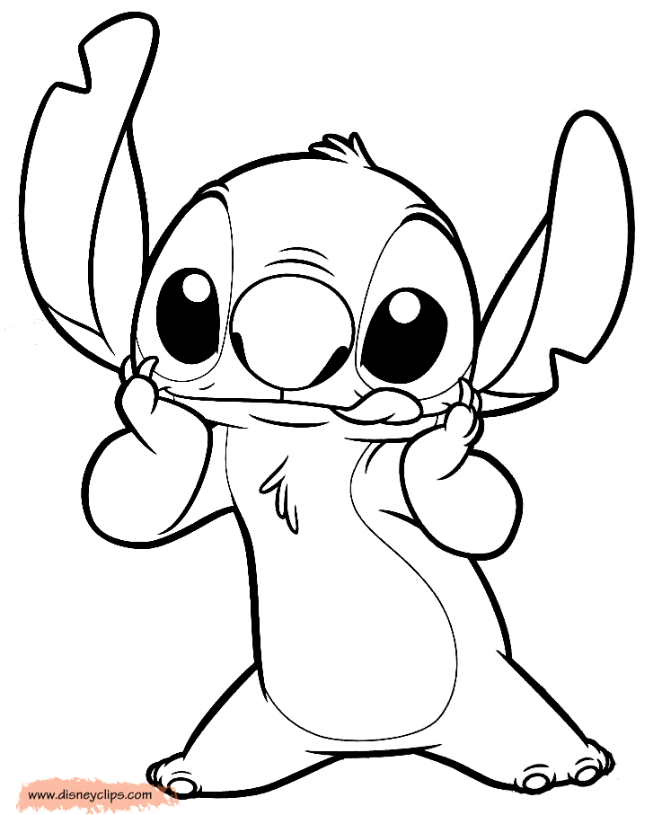 Disney Stitch Coloring Page Coloring Pages Free - Stitch Coloring Pages - HD Wallpaper 